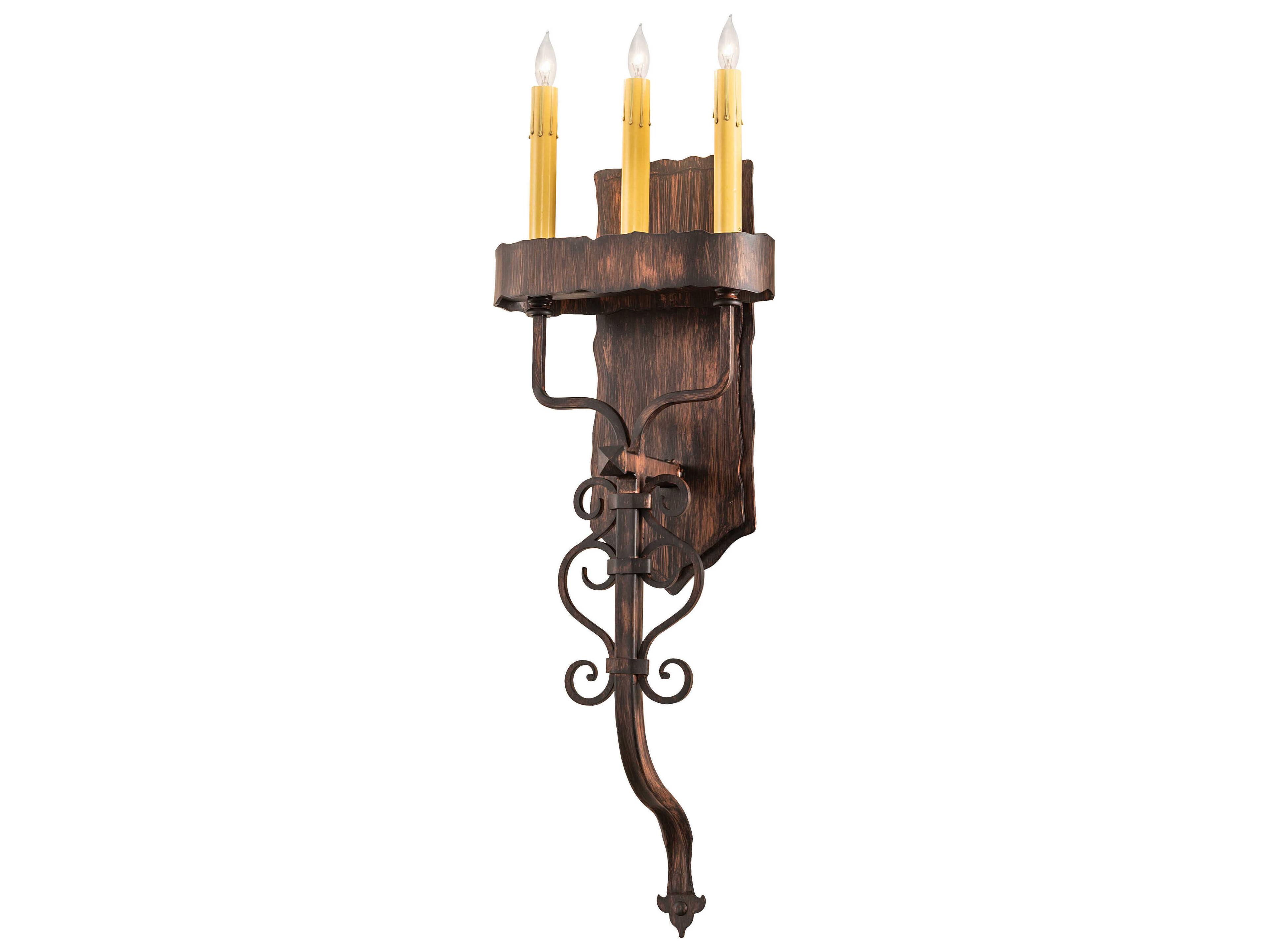 3-Light Bronze Wall Sconce