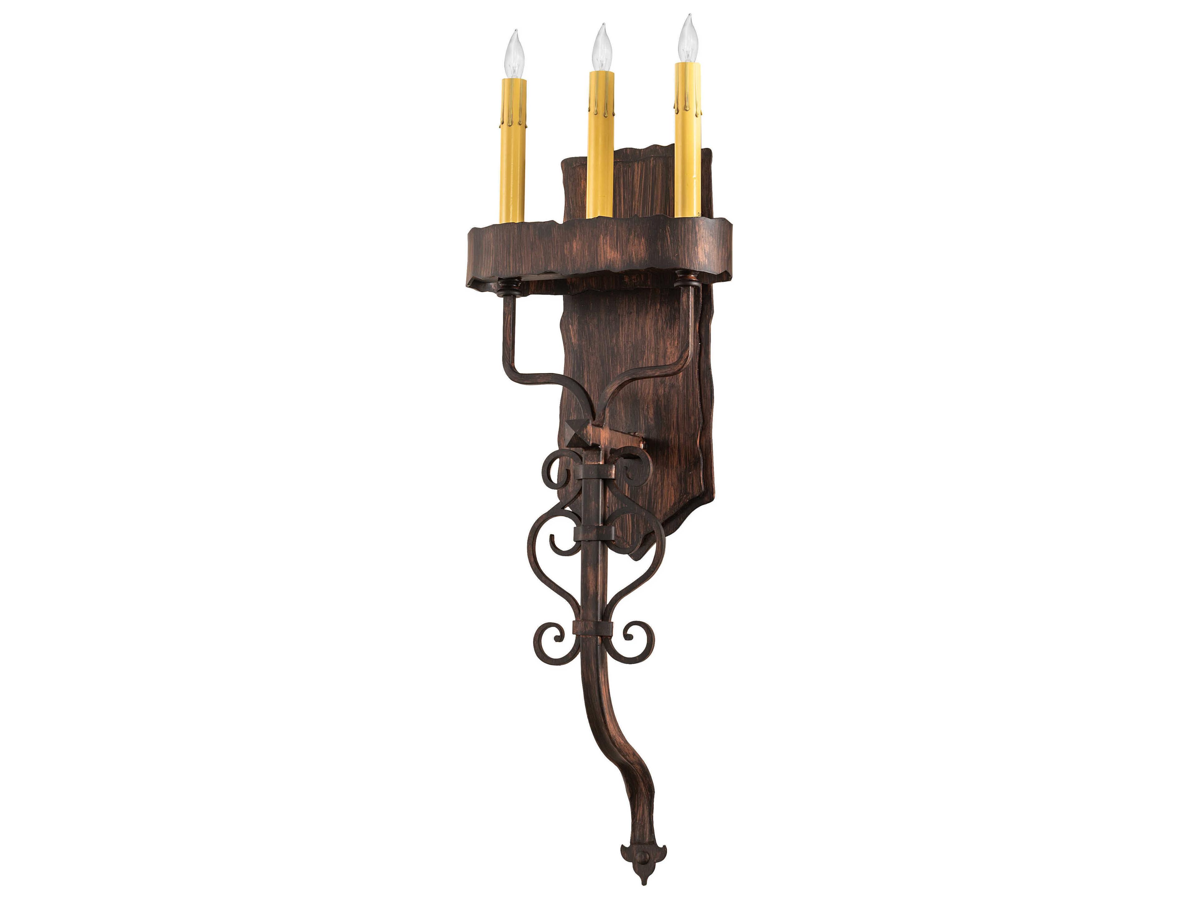 Meyda 3-Light Bronze Wall Sconce