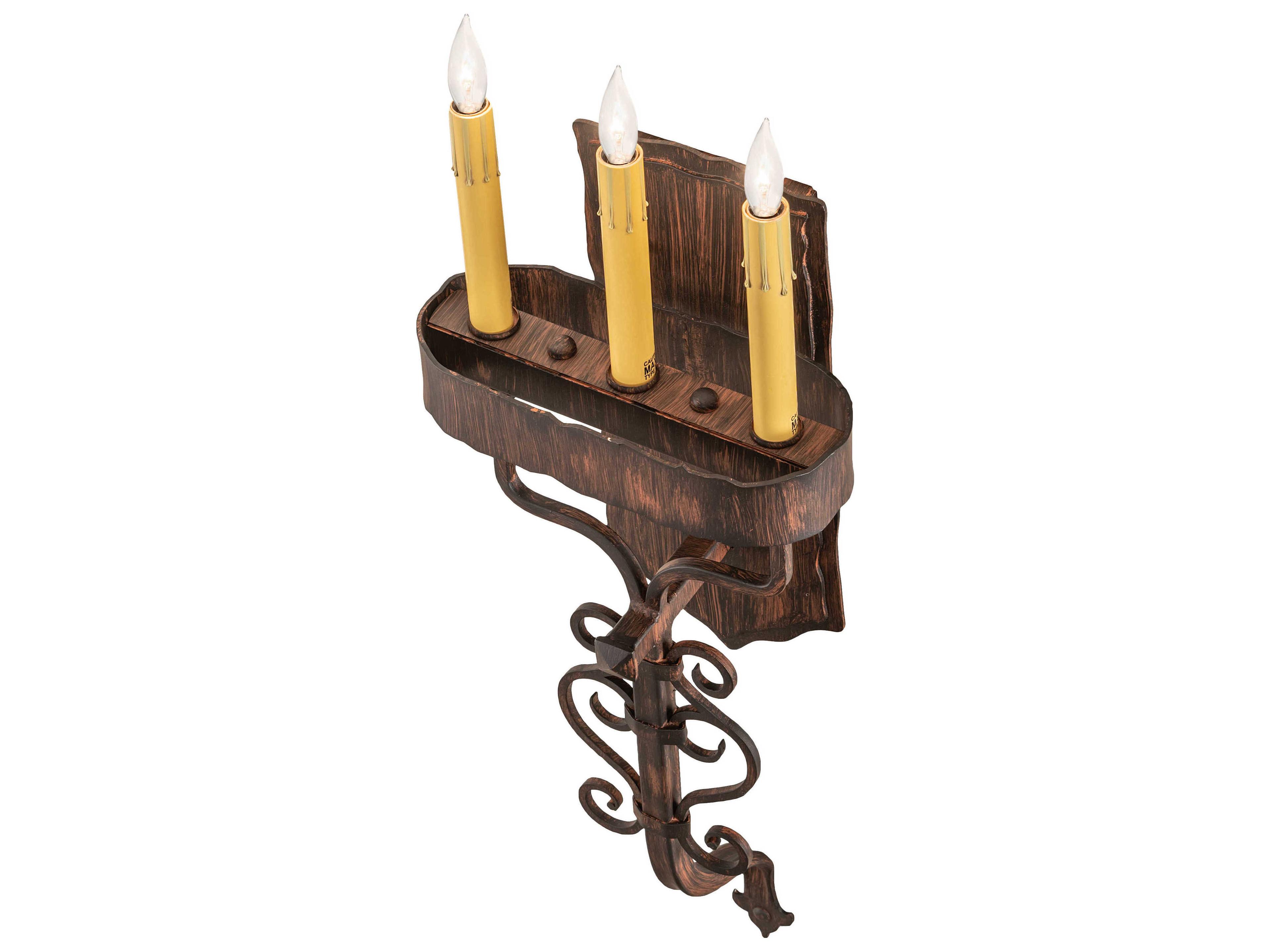 Meyda 3-Light Bronze Wall Sconce