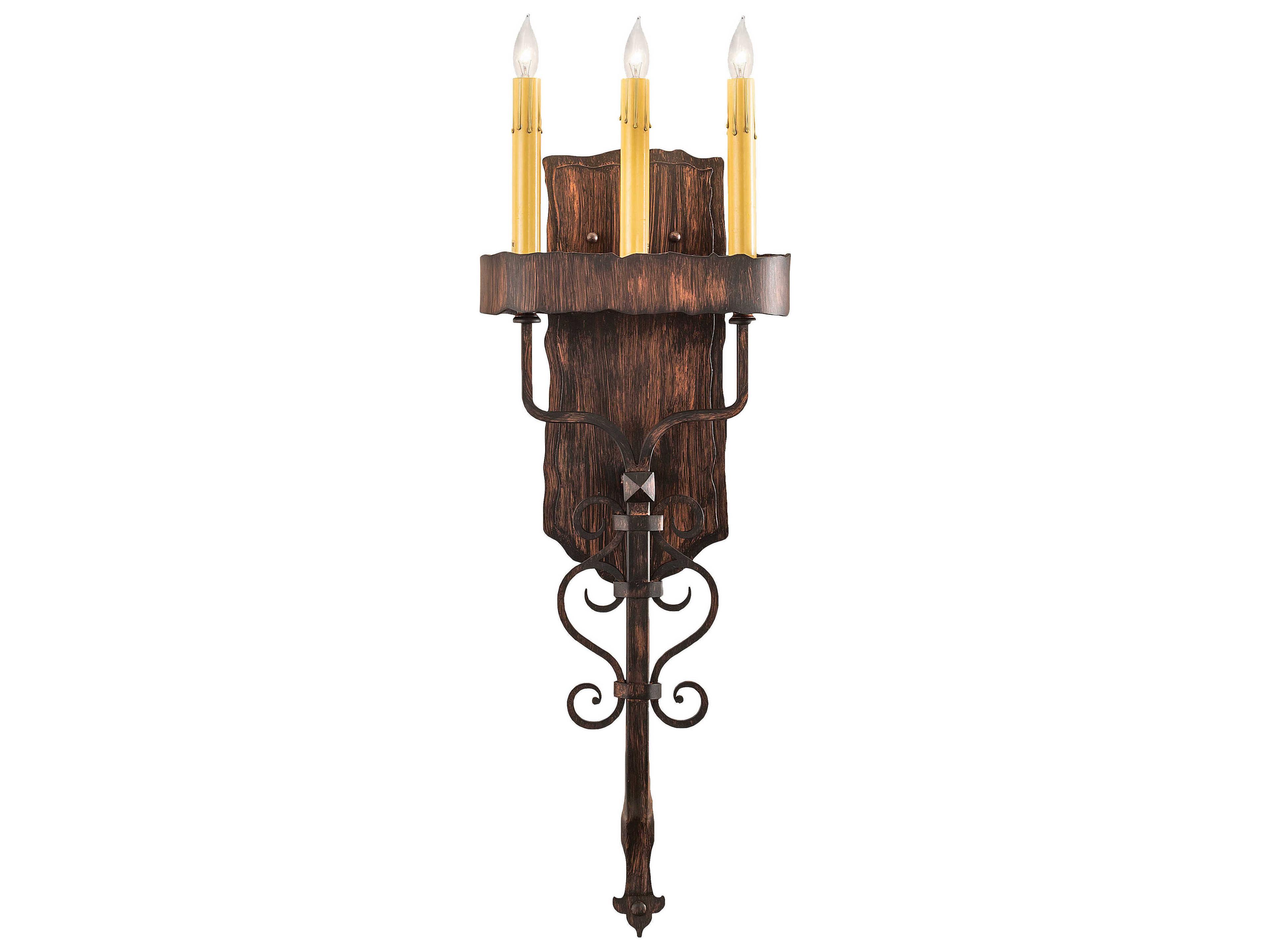 Meyda 3-Light Bronze Wall Sconce