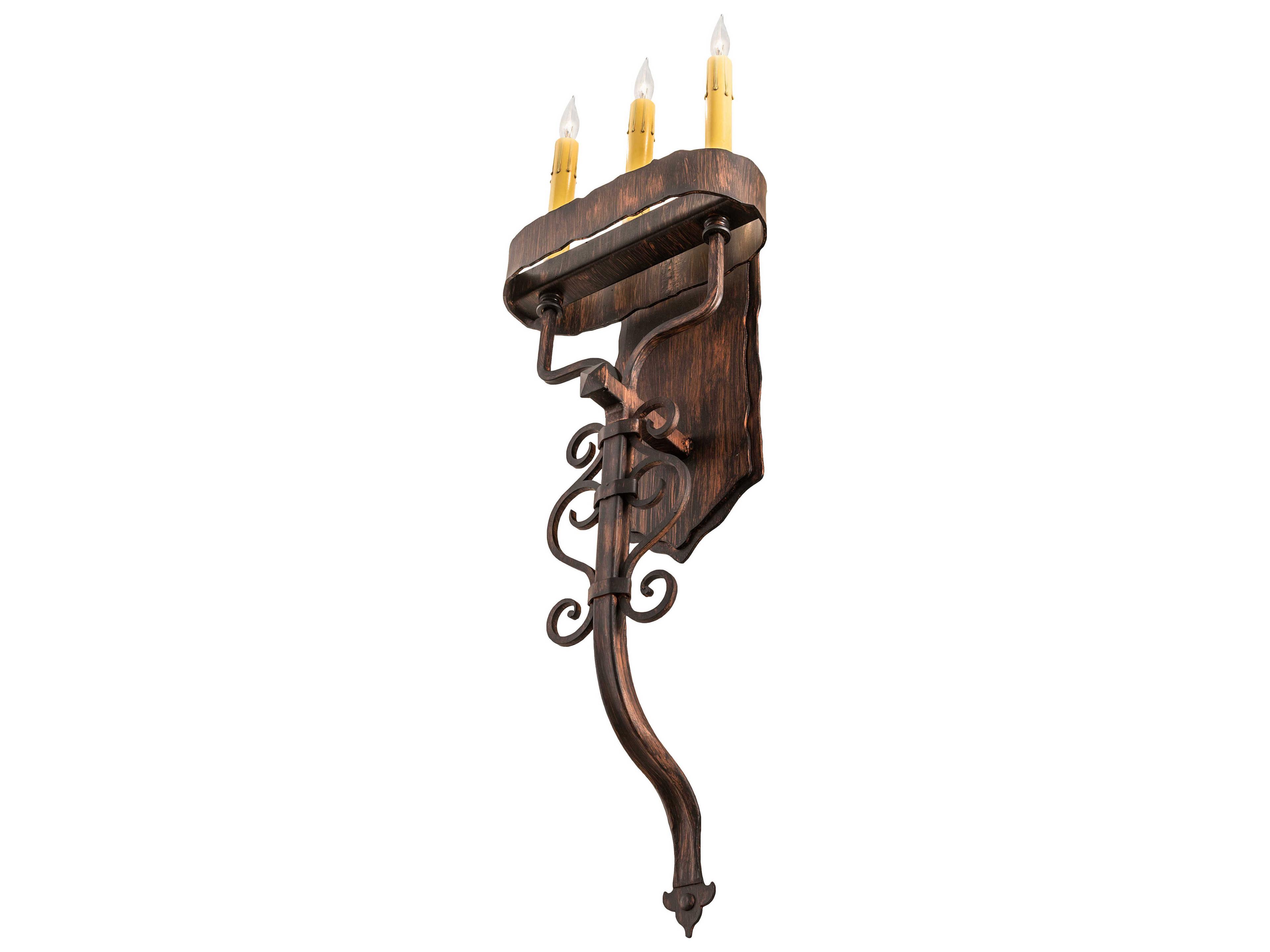 Meyda 3-Light Bronze Wall Sconce