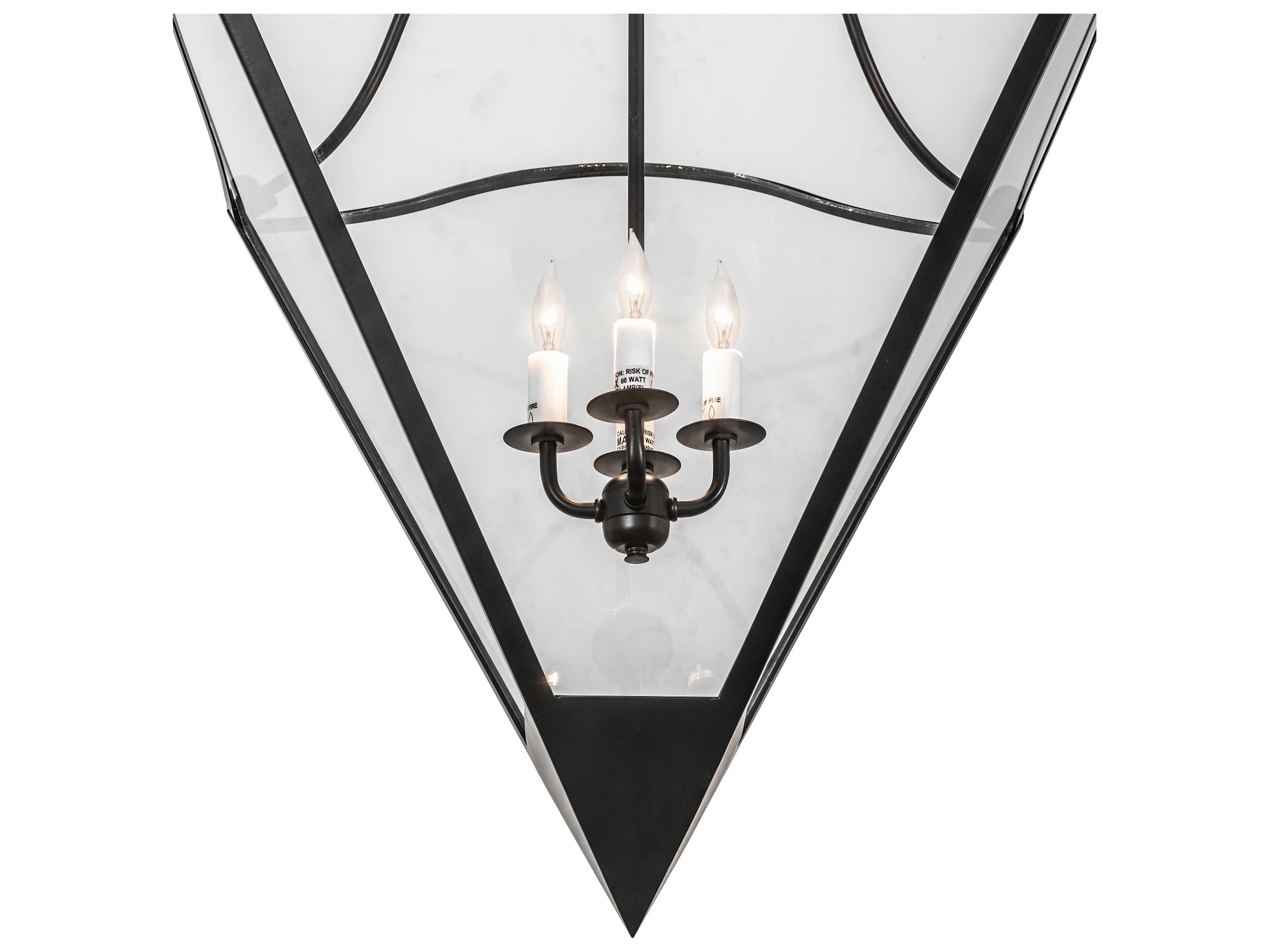 Meyda 4-Light Blackwash Glass Pendant