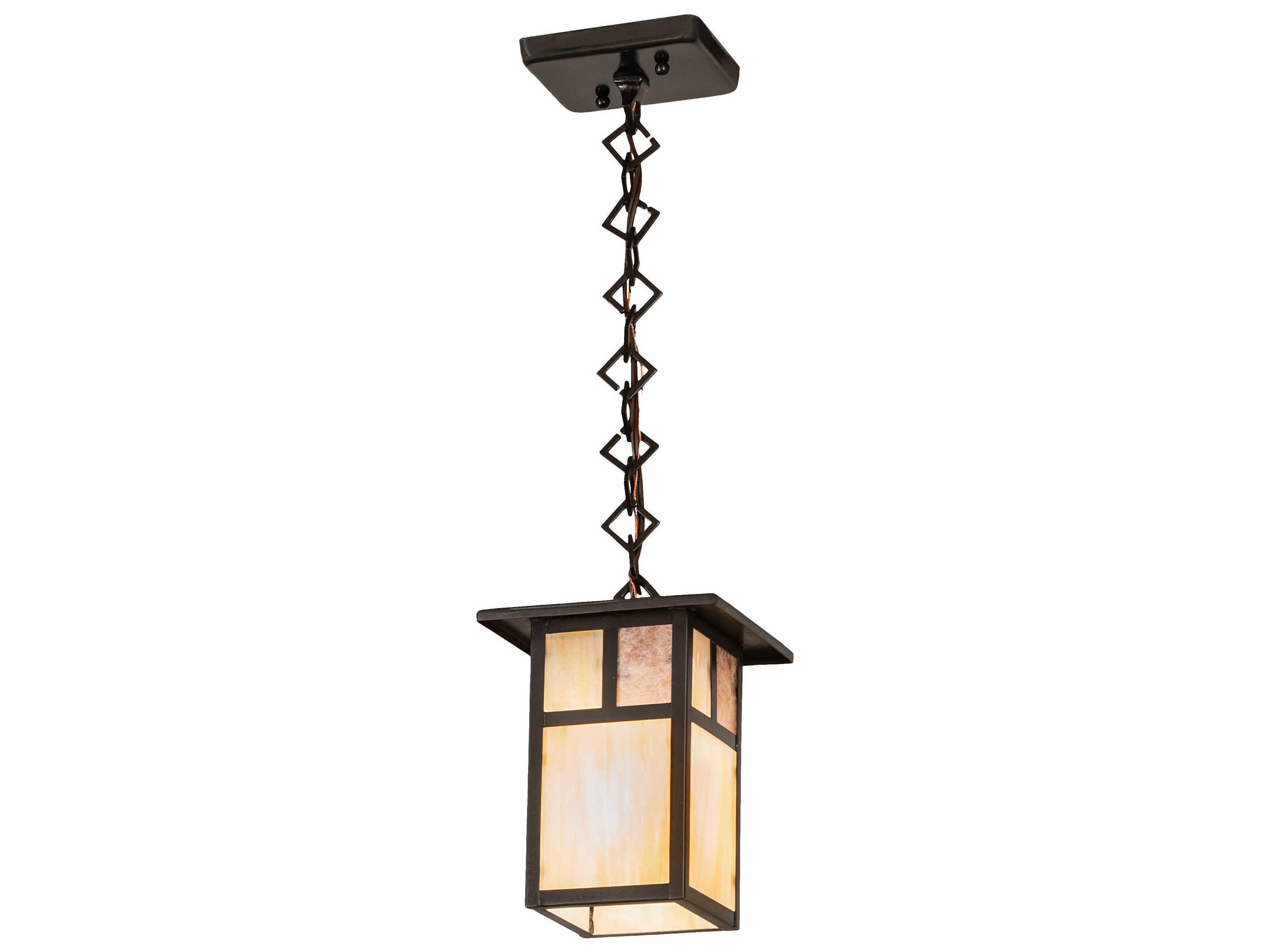 Hyde Park T Mission 1-Light Craftsman Brown Glass Pendant