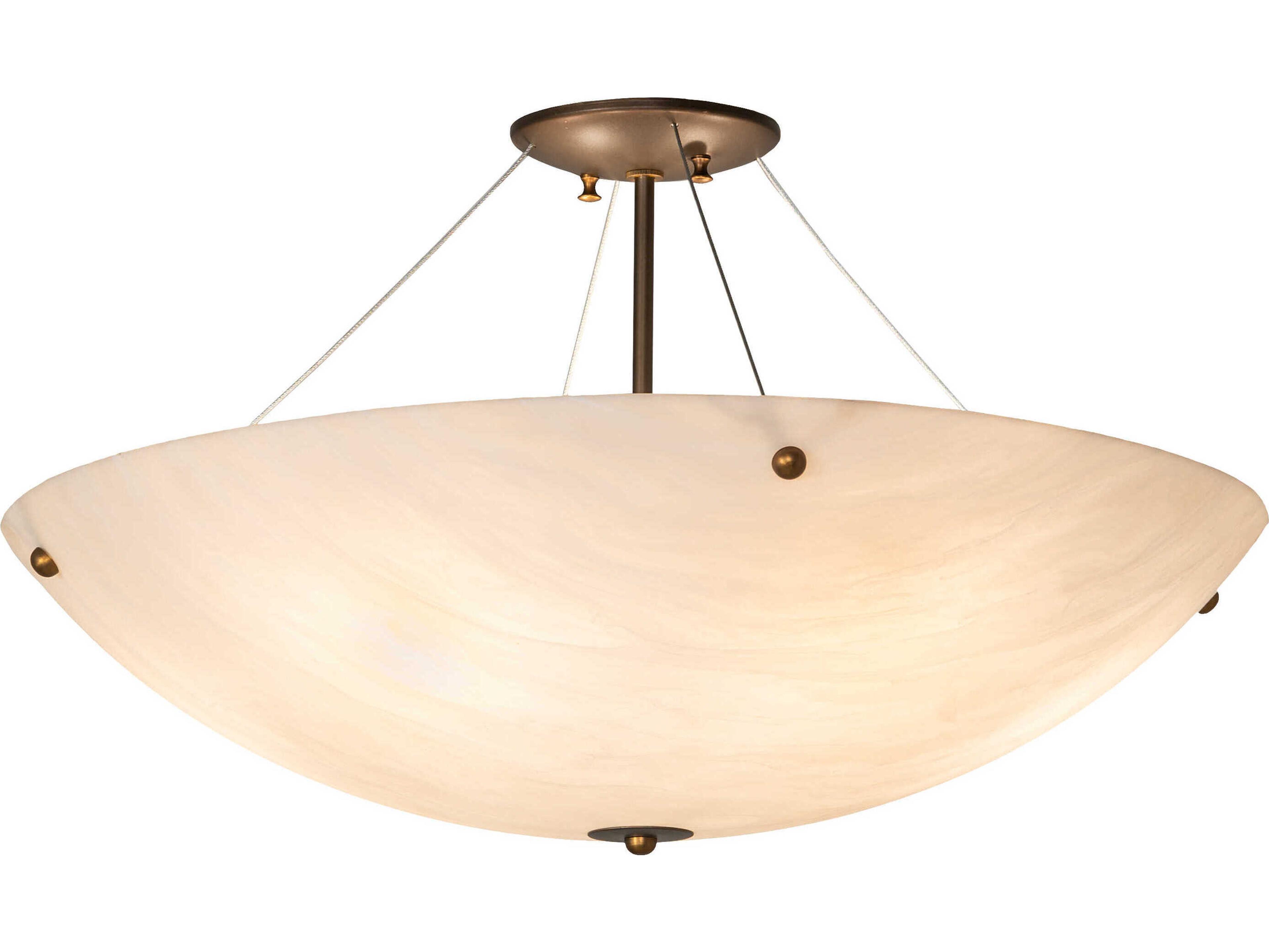 Cypola 6-Light Antique Copper Glass Bowl Semi Flush Mount