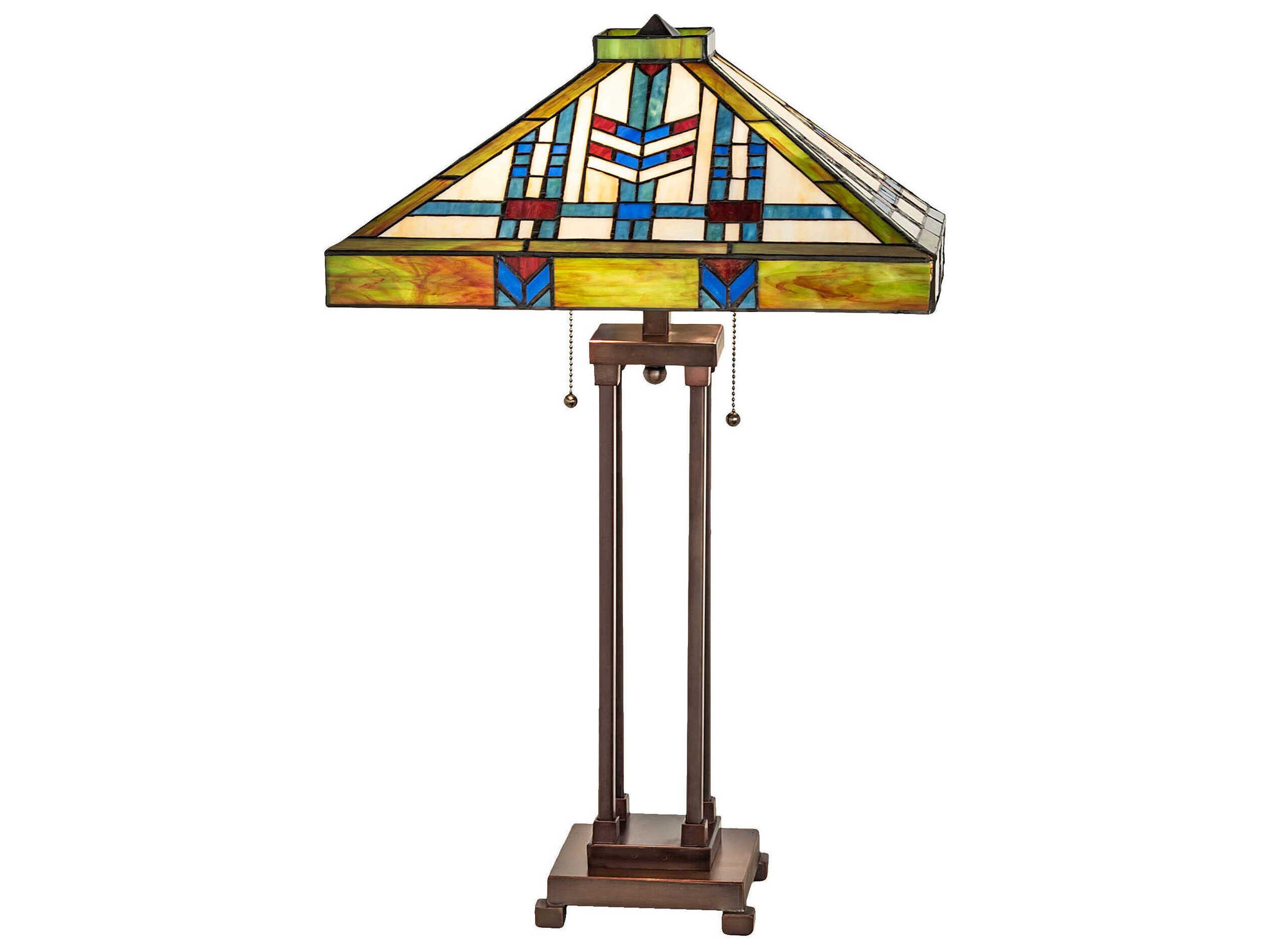 Prairie Wheat Mahogany Bronze Glass Tiffany Buffet Lamp