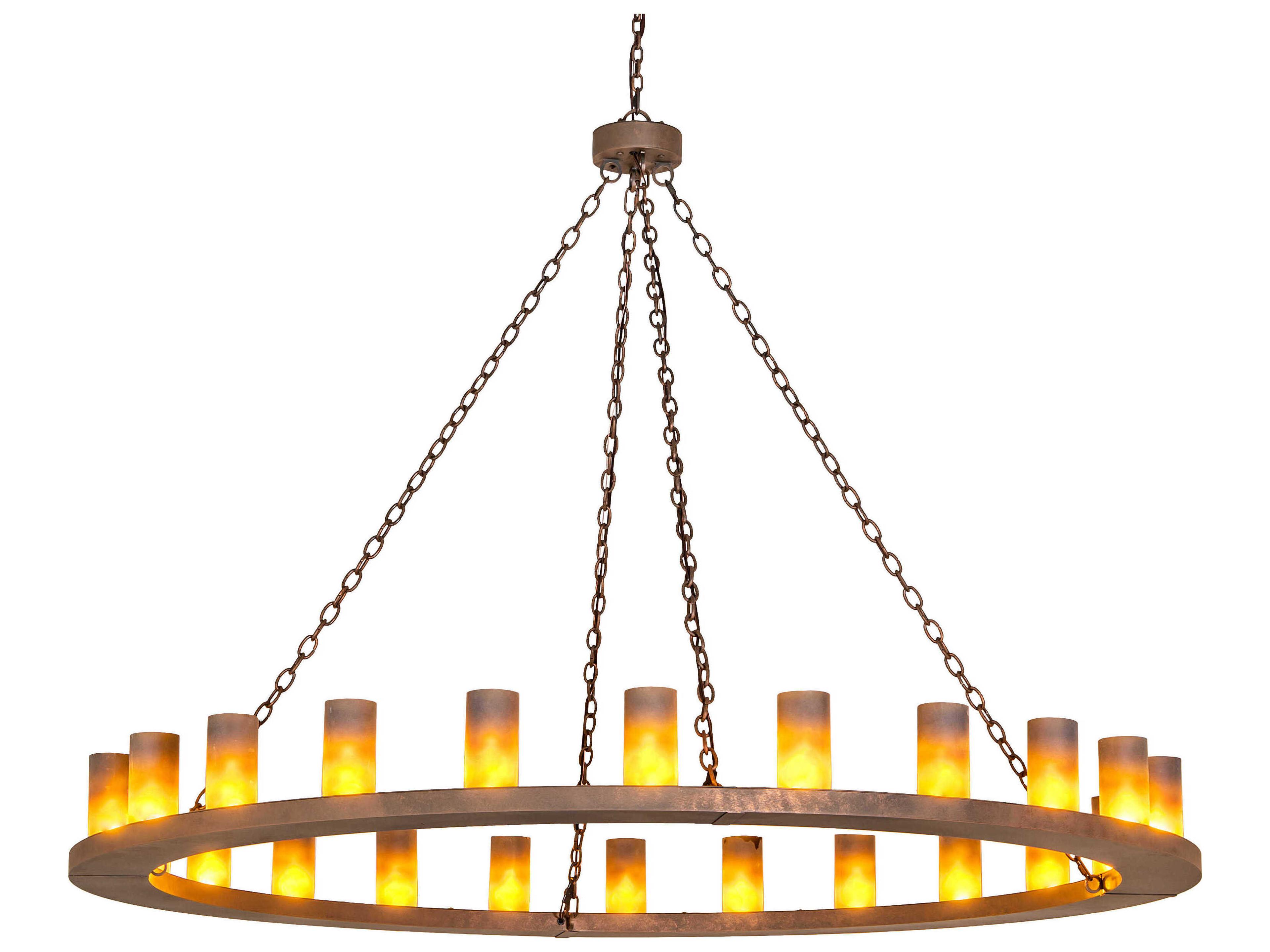 Loxley 24-Light Rust Brown Glass Cylinder Chandelier