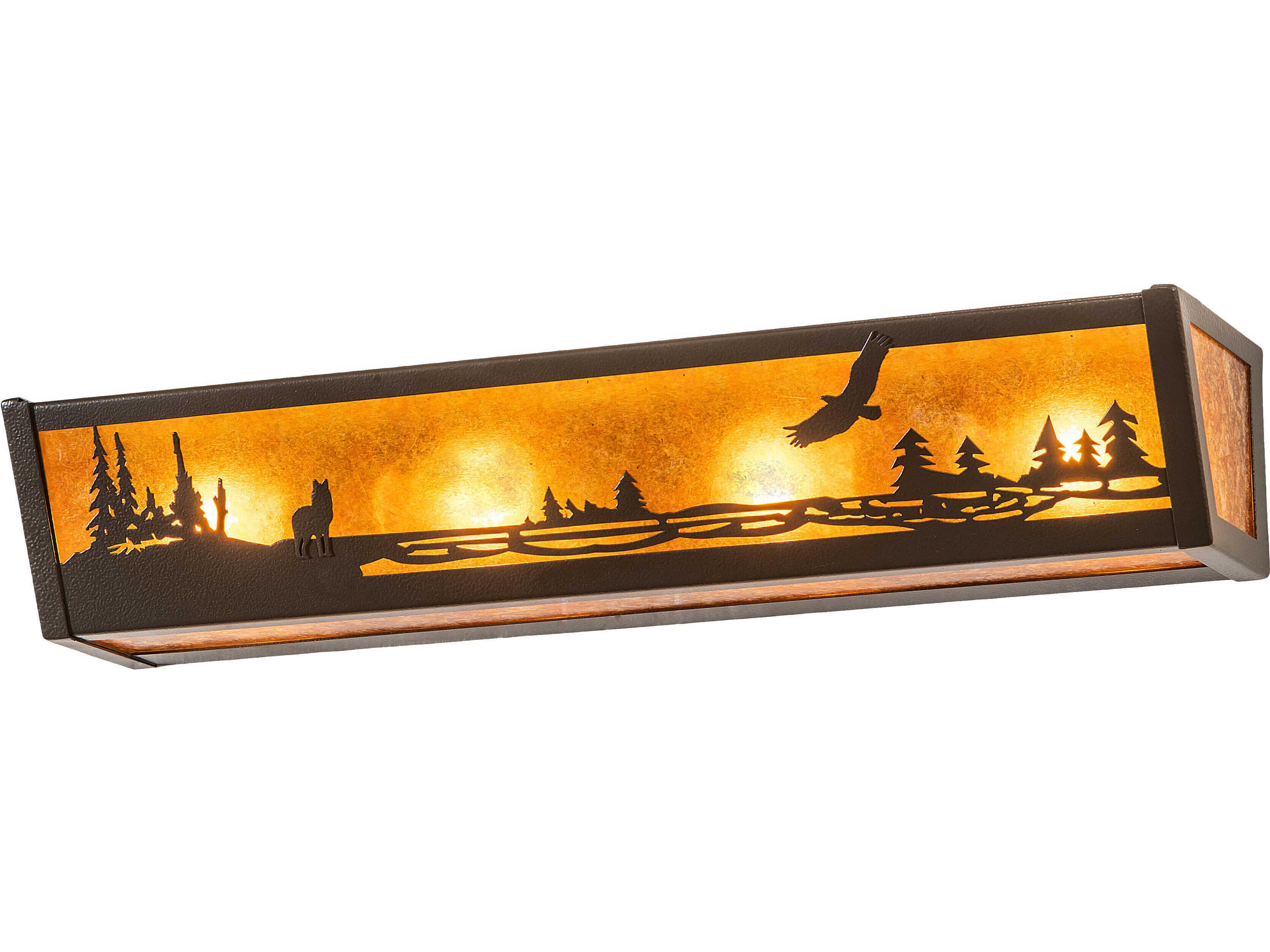 Meyda 4-Light Timeless Bronze Glass Vanity Light