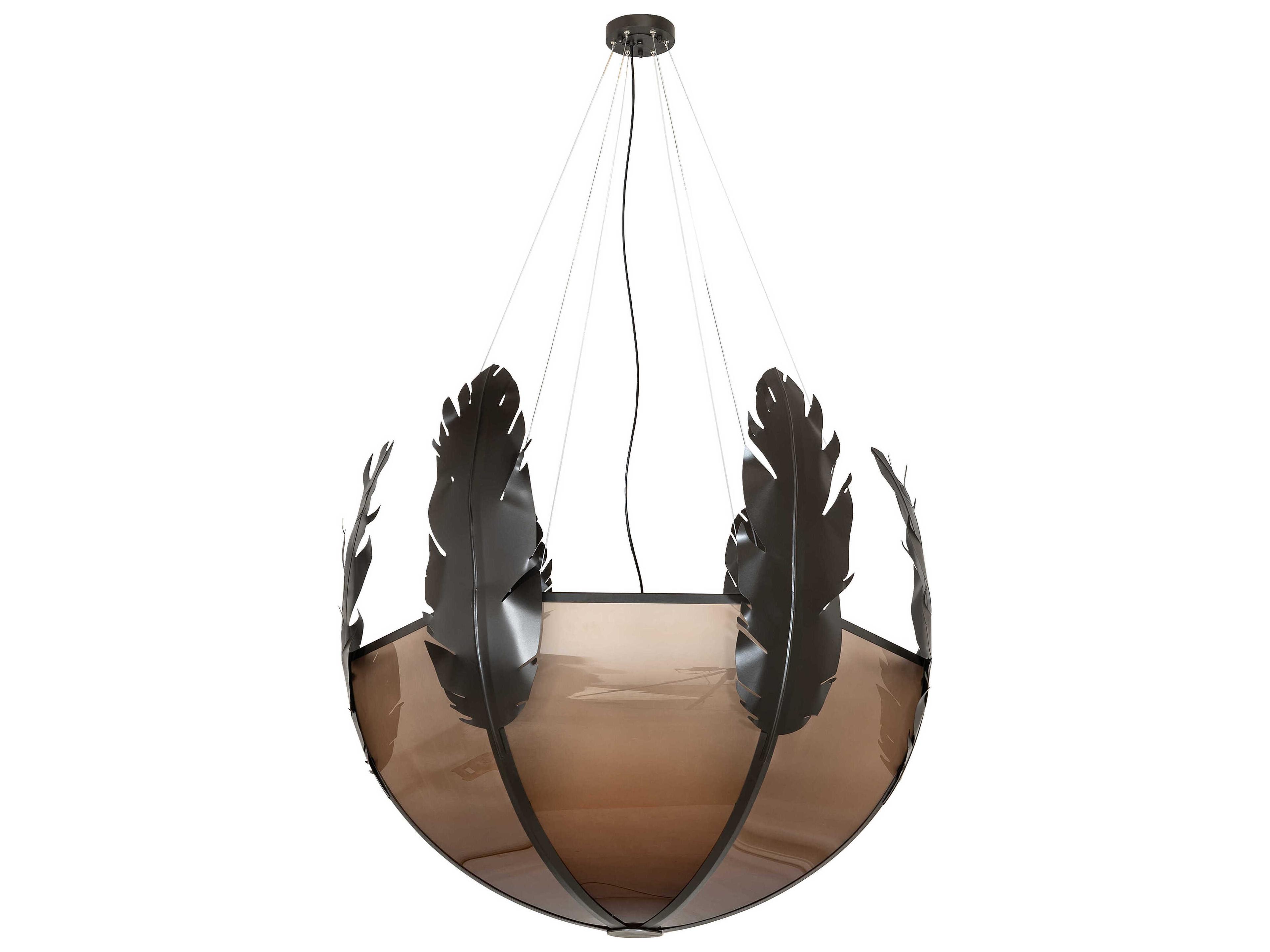 Meyda Feather 8-Light Statuary Bronze Metallic Pendant