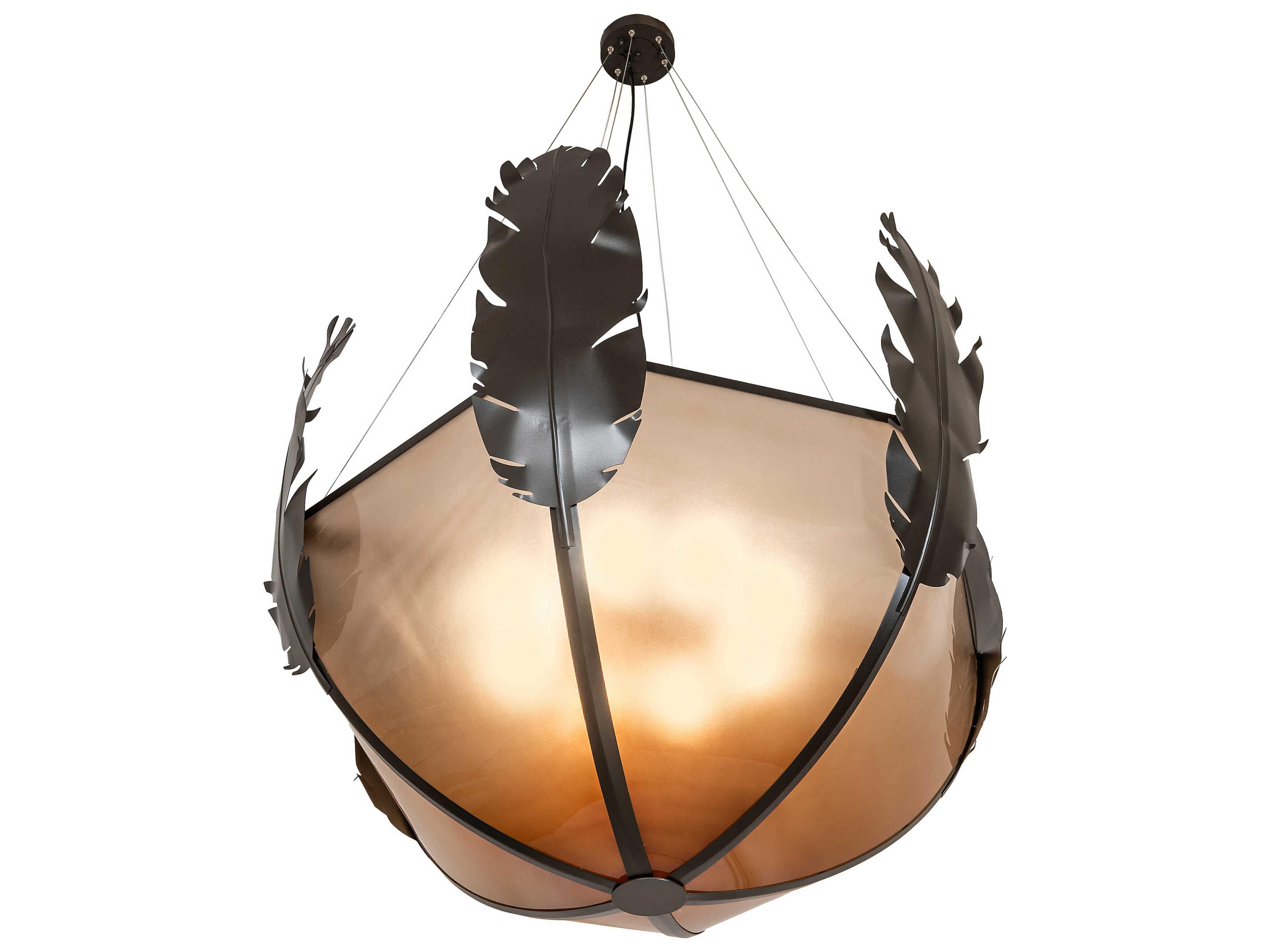 Meyda Feather 8-Light Statuary Bronze Metallic Pendant