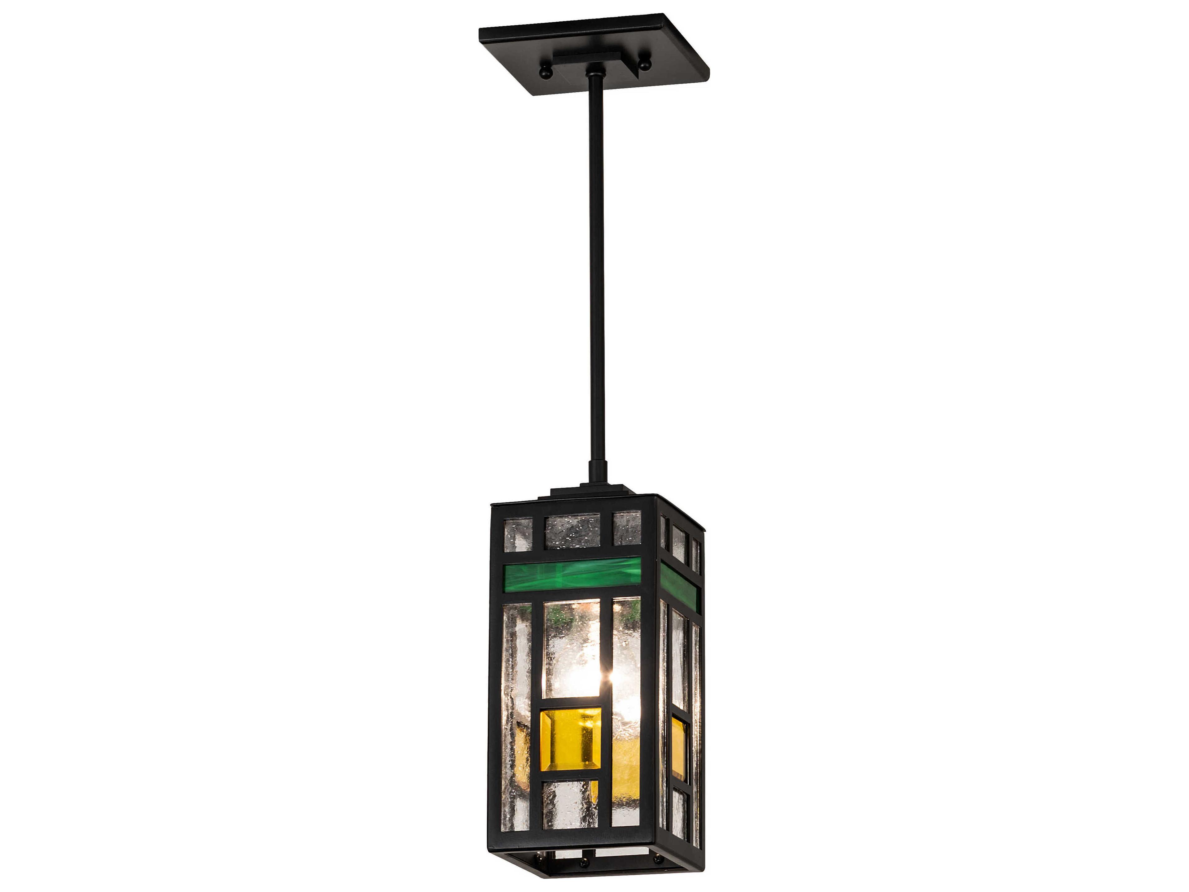 Polaris 1-Light Solar Black Glass Mini Pendant