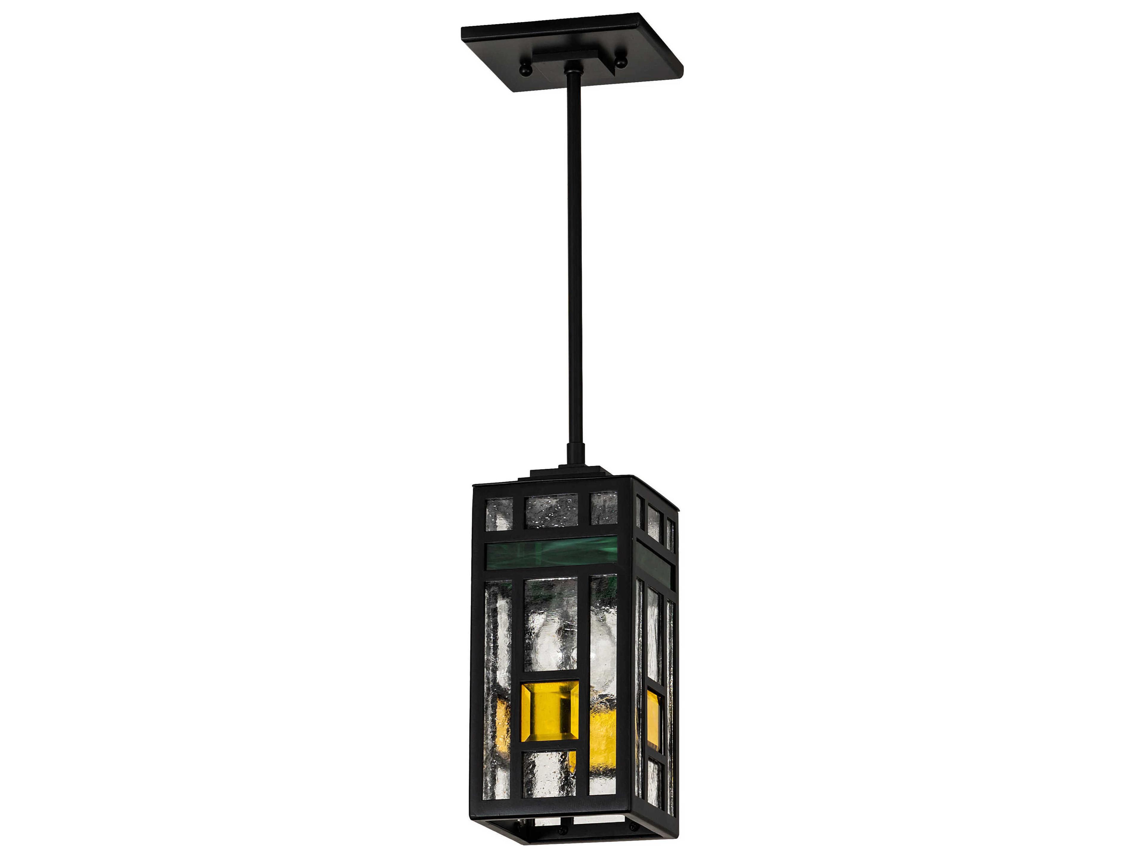 Meyda Polaris 1-Light Solar Black Glass Mini Pendant