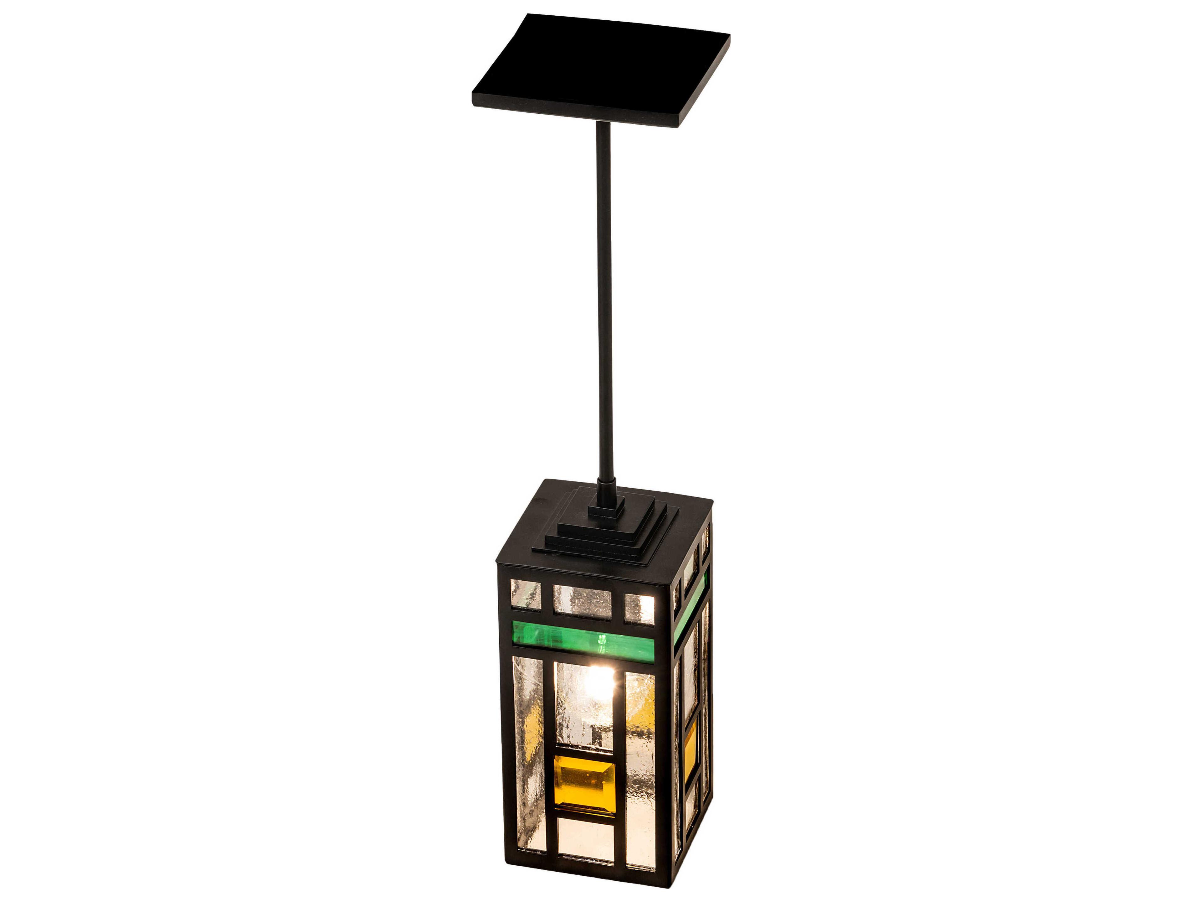 Meyda Polaris 1-Light Solar Black Glass Mini Pendant