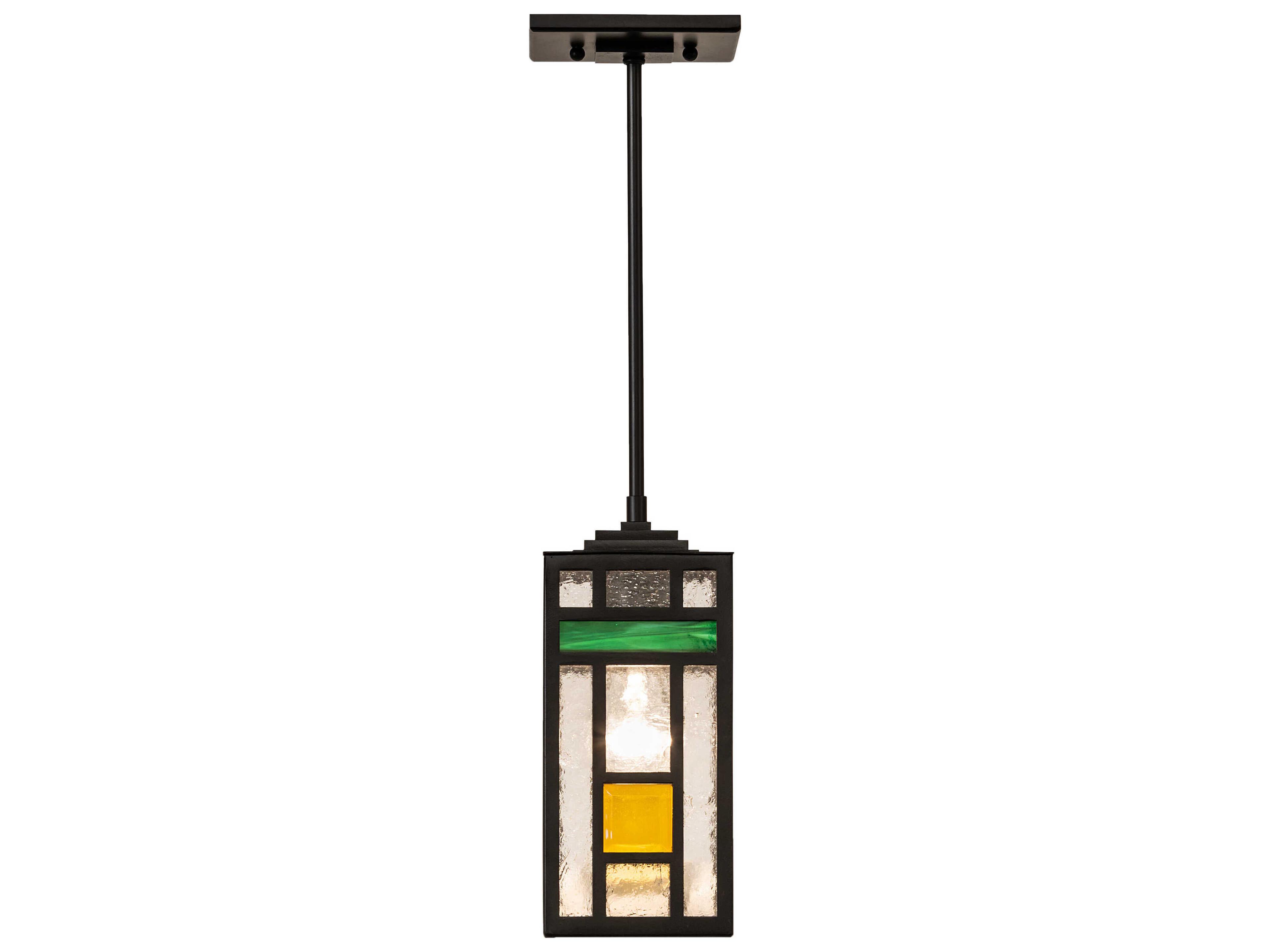 Meyda Polaris 1-Light Solar Black Glass Mini Pendant