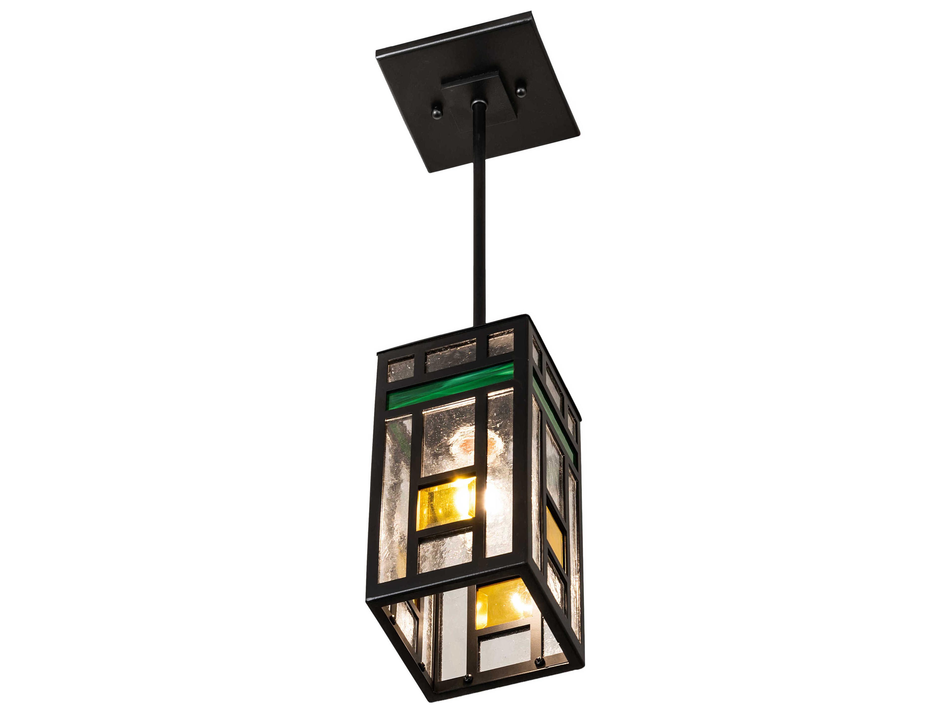Meyda Polaris 1-Light Solar Black Glass Mini Pendant