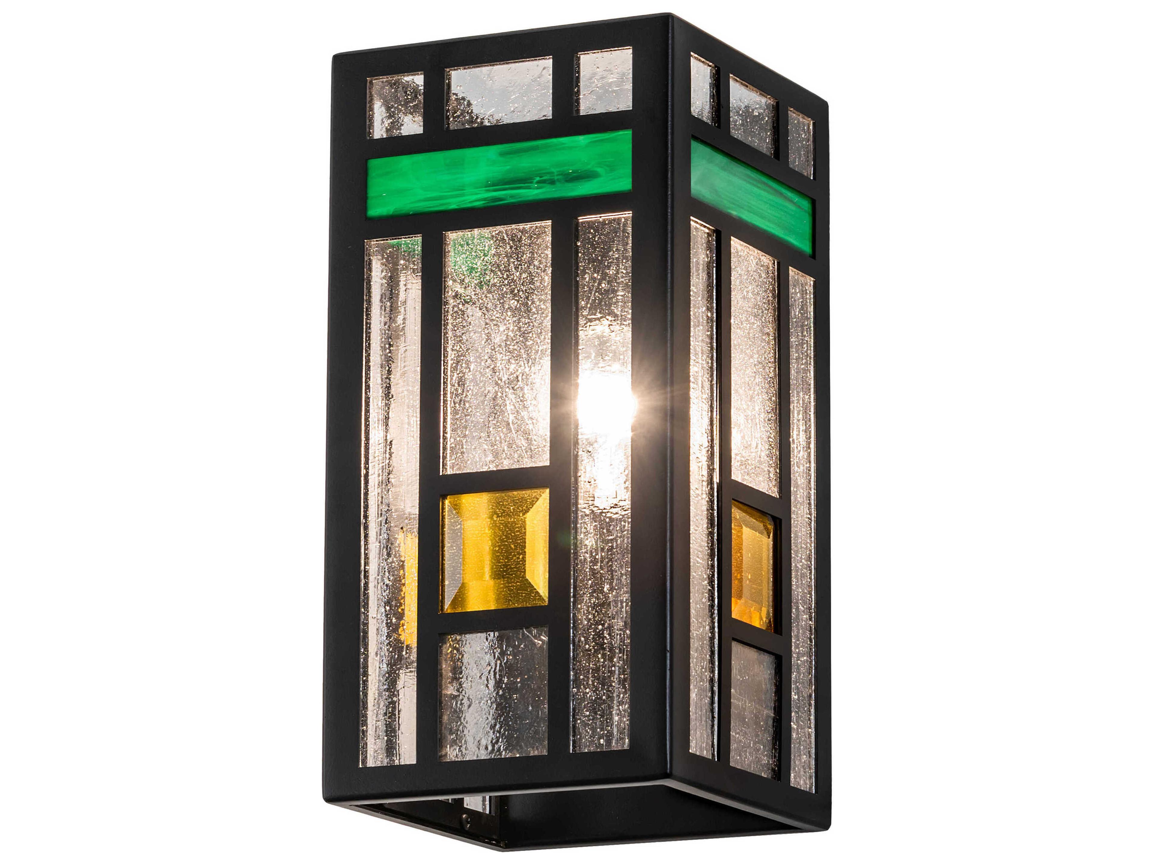 Polaris 1-Light Solar Matte Black Glass Wall Sconce
