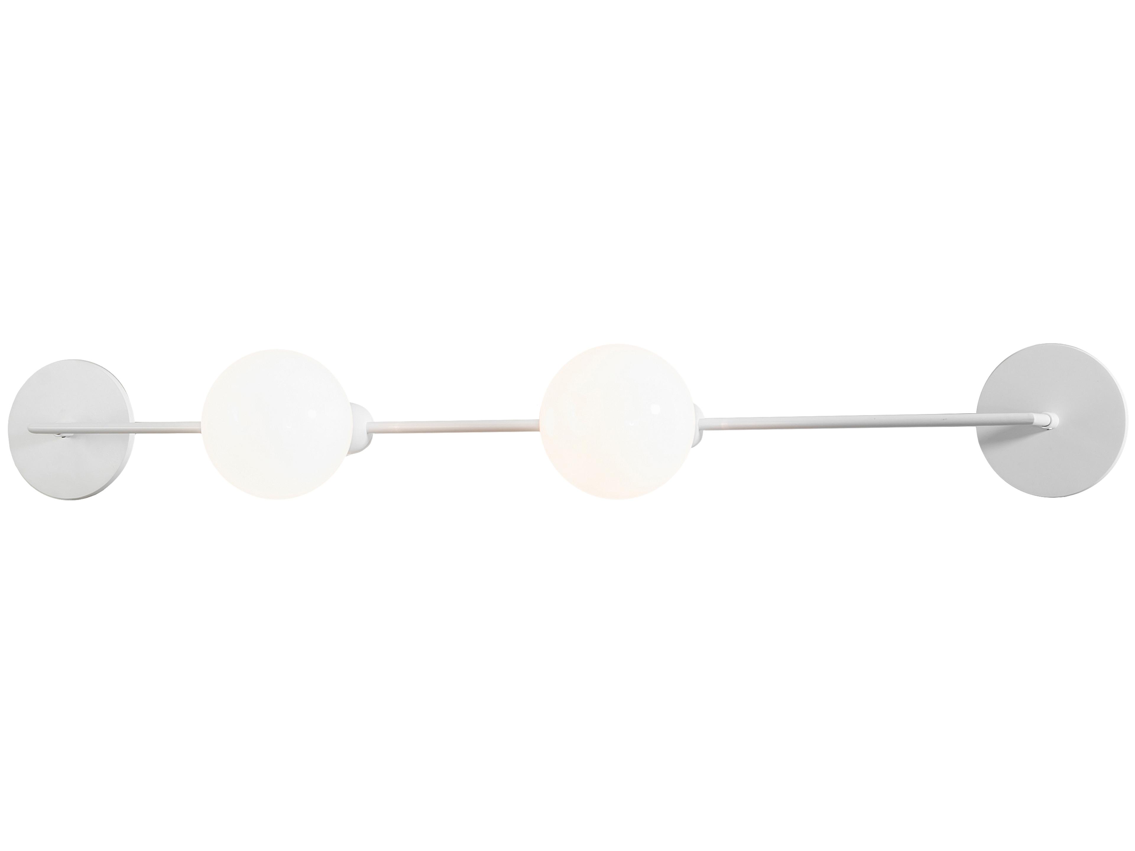 2-Light Gloss White LED Vanity Light