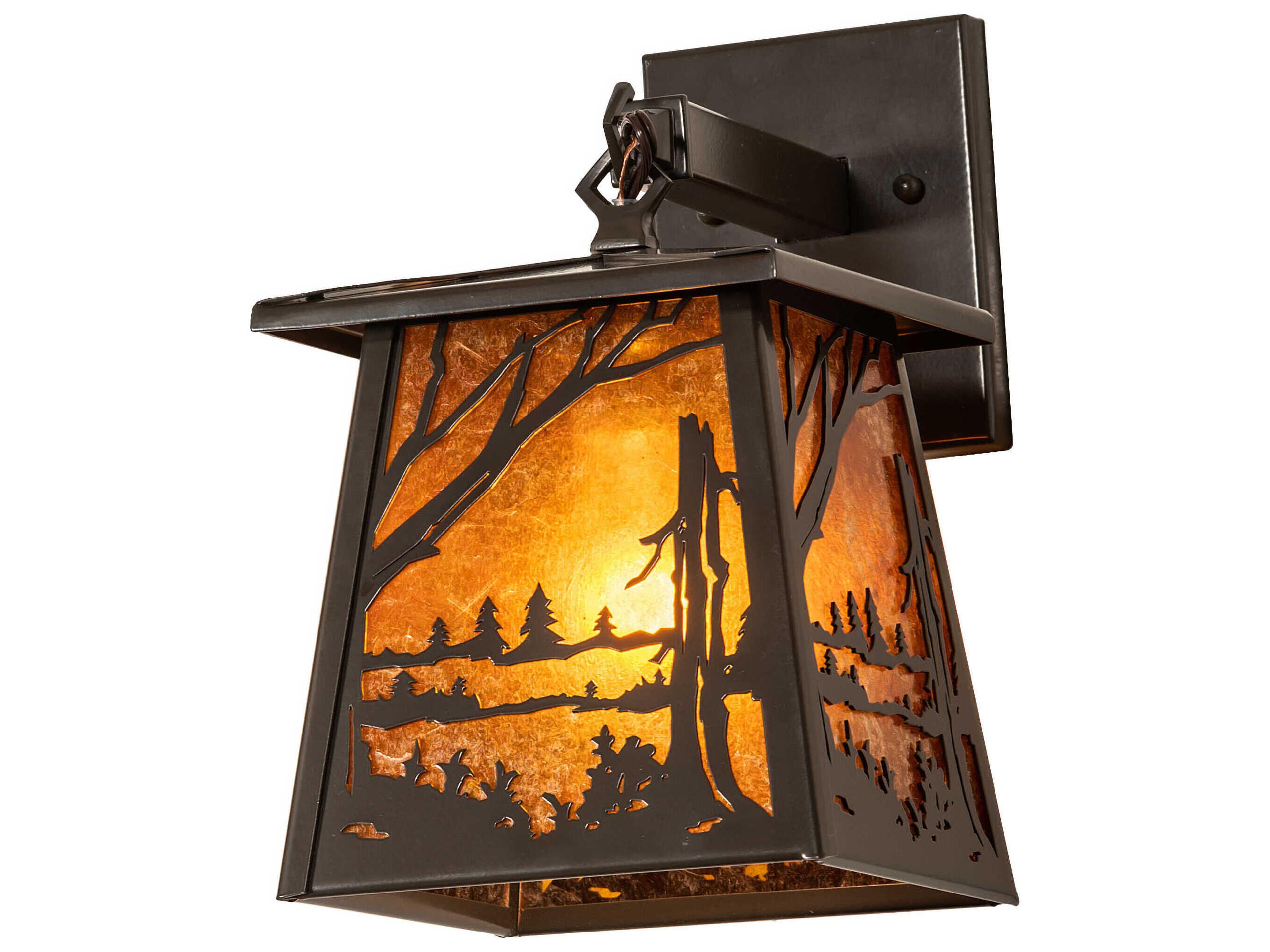 Quiet Pond 1-Light Timeless Bronze Glass Wall Sconce