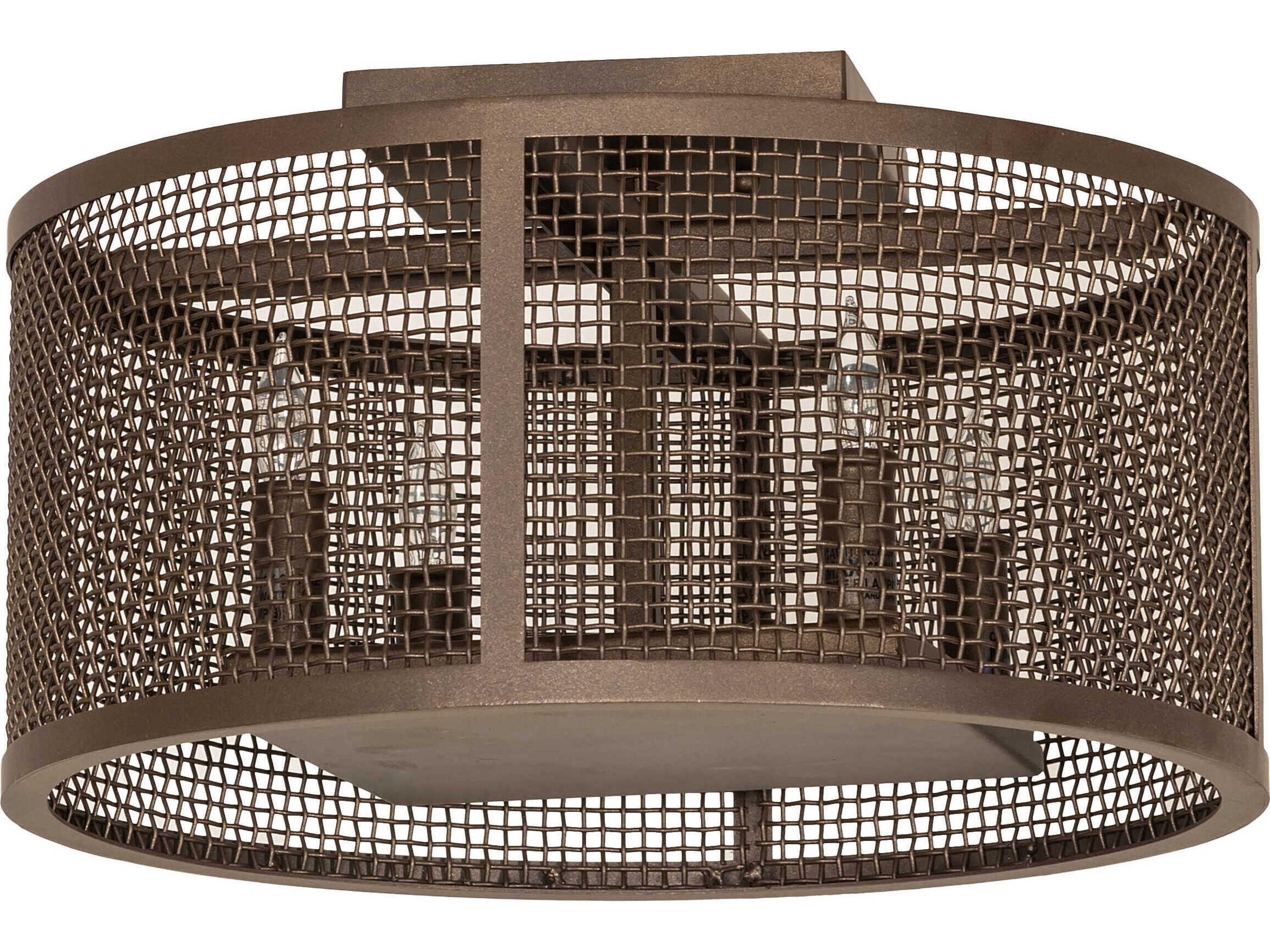 Meyda Cilindro 4-Light Bronze Drum Flush Mount