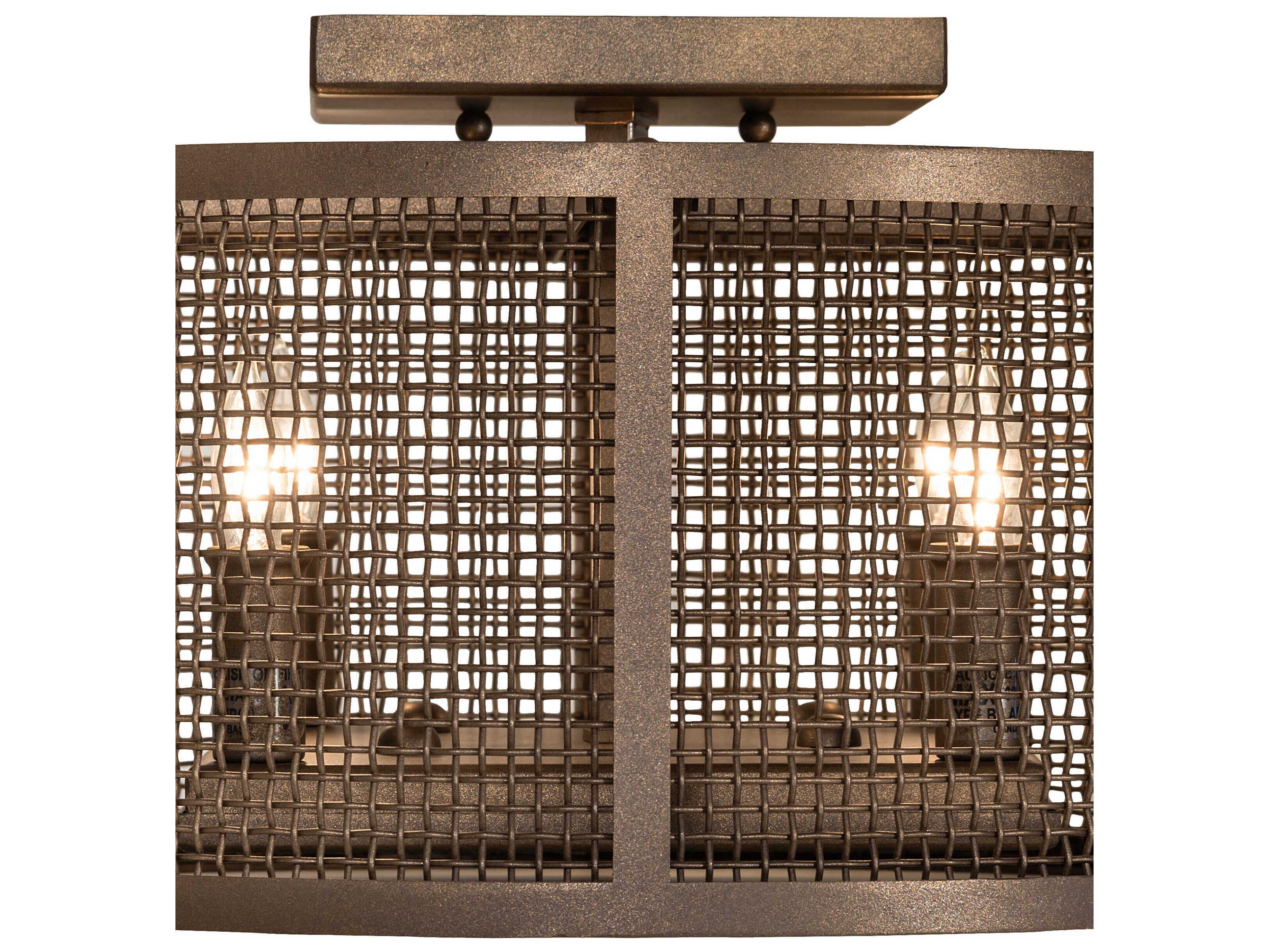 Meyda Cilindro 4-Light Bronze Drum Flush Mount