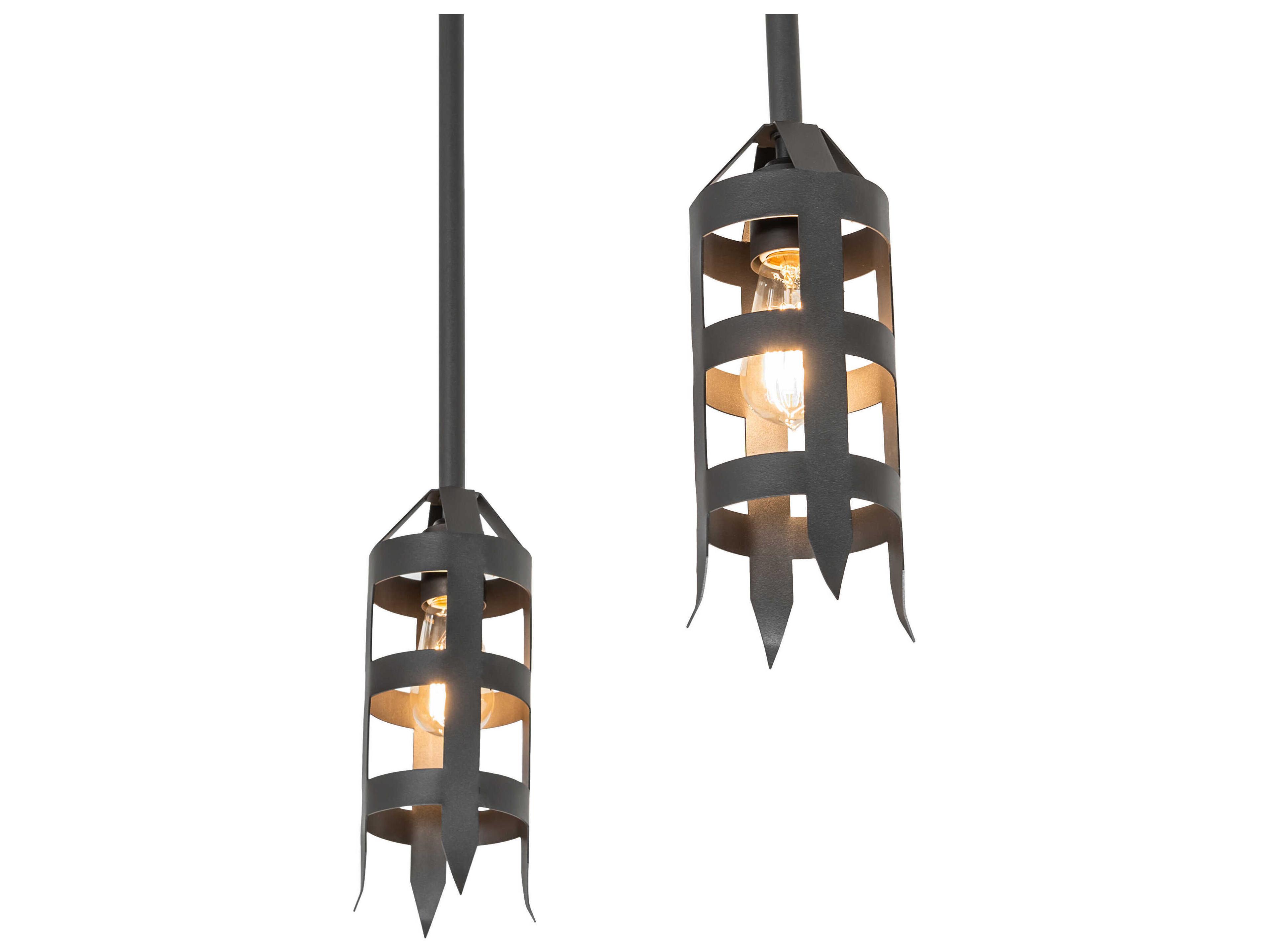 Meyda 4-Light Wrought Iron Black Linear Island Pendant