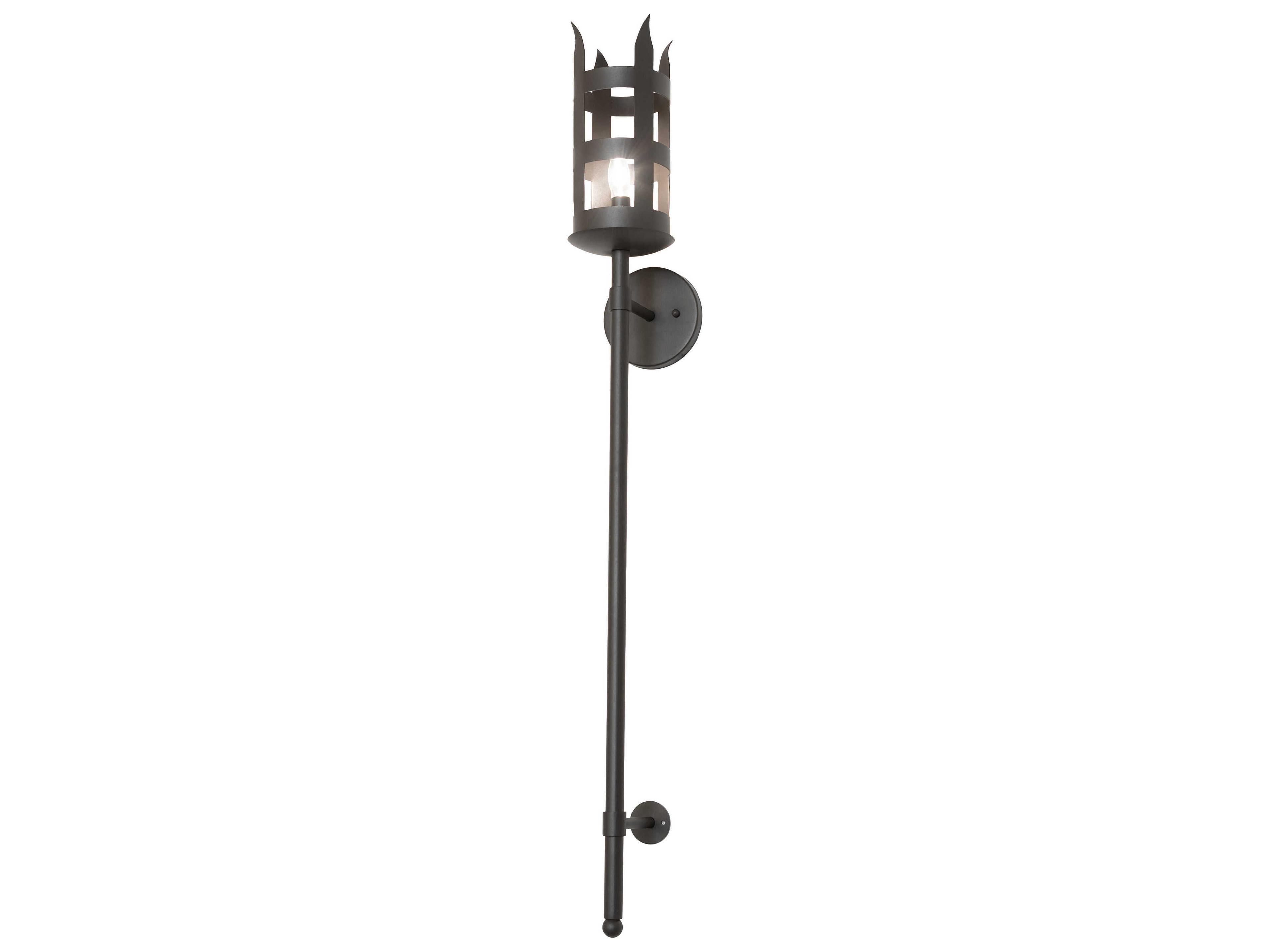 1-Light Wrought Iron Black Wall Sconce