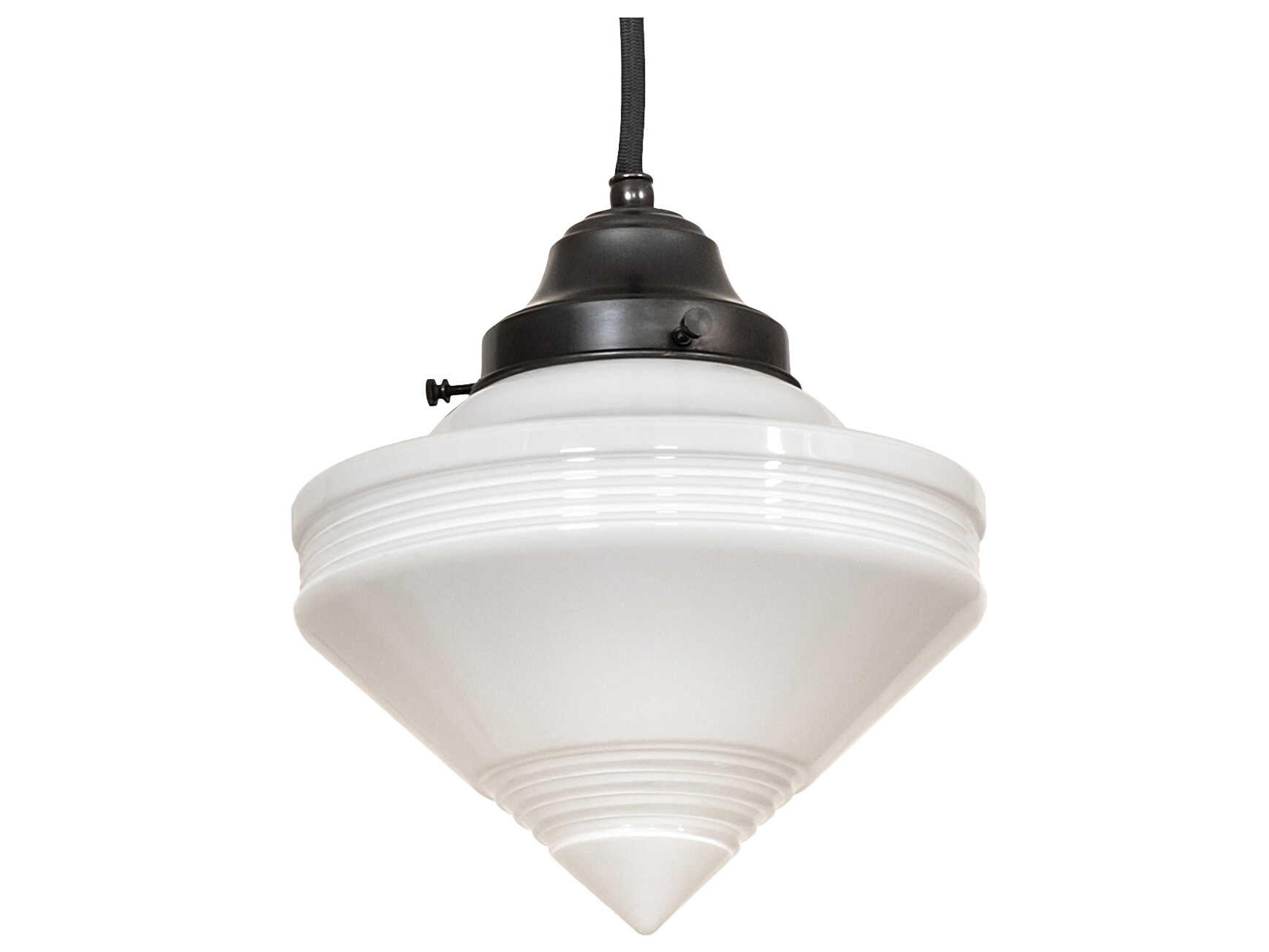 Meyda Revival Schoolhouse 1-Light Craftsman Brown Glass Mini Pendant