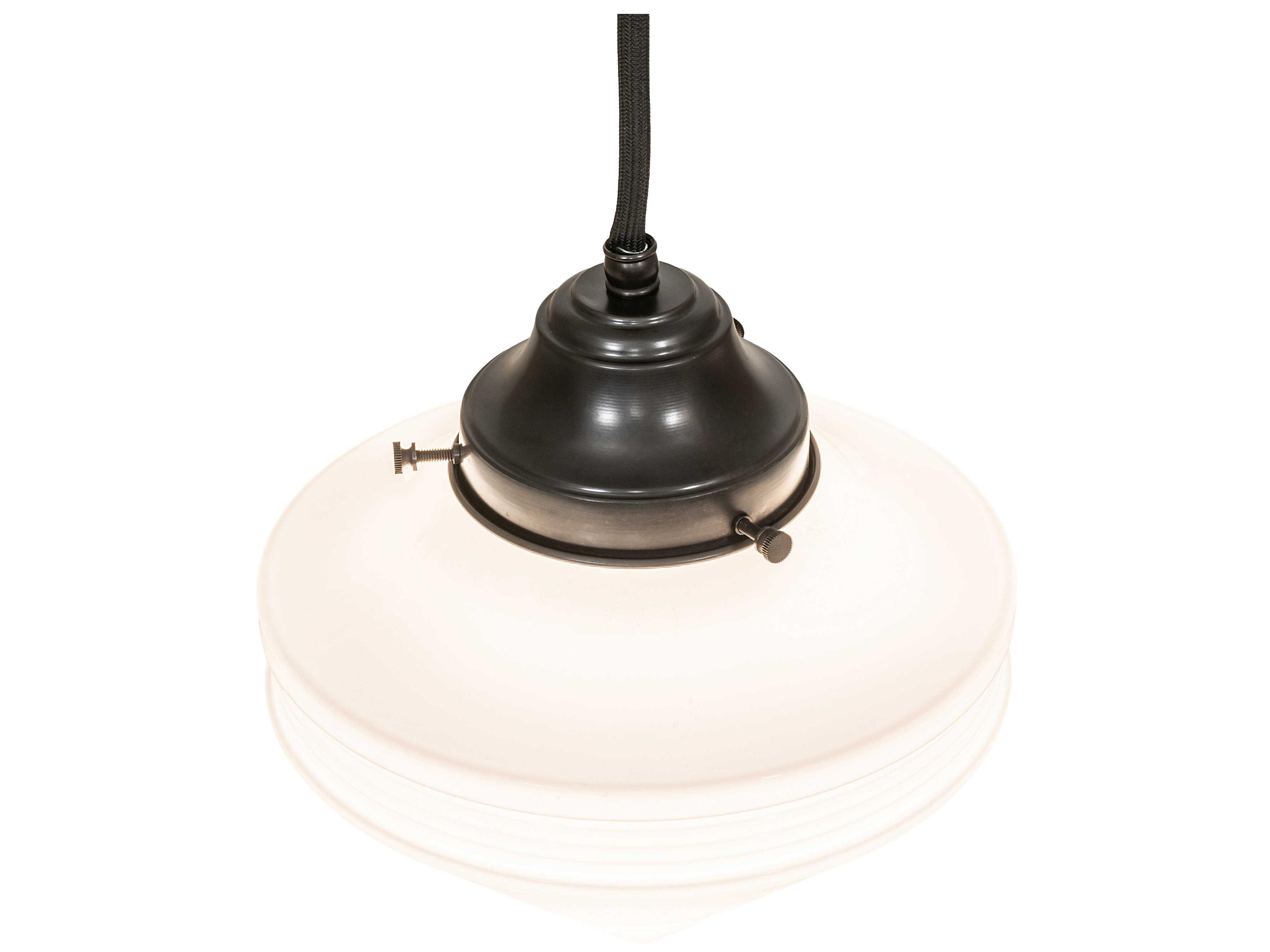 Meyda Revival Schoolhouse 1-Light Craftsman Brown Glass Mini Pendant