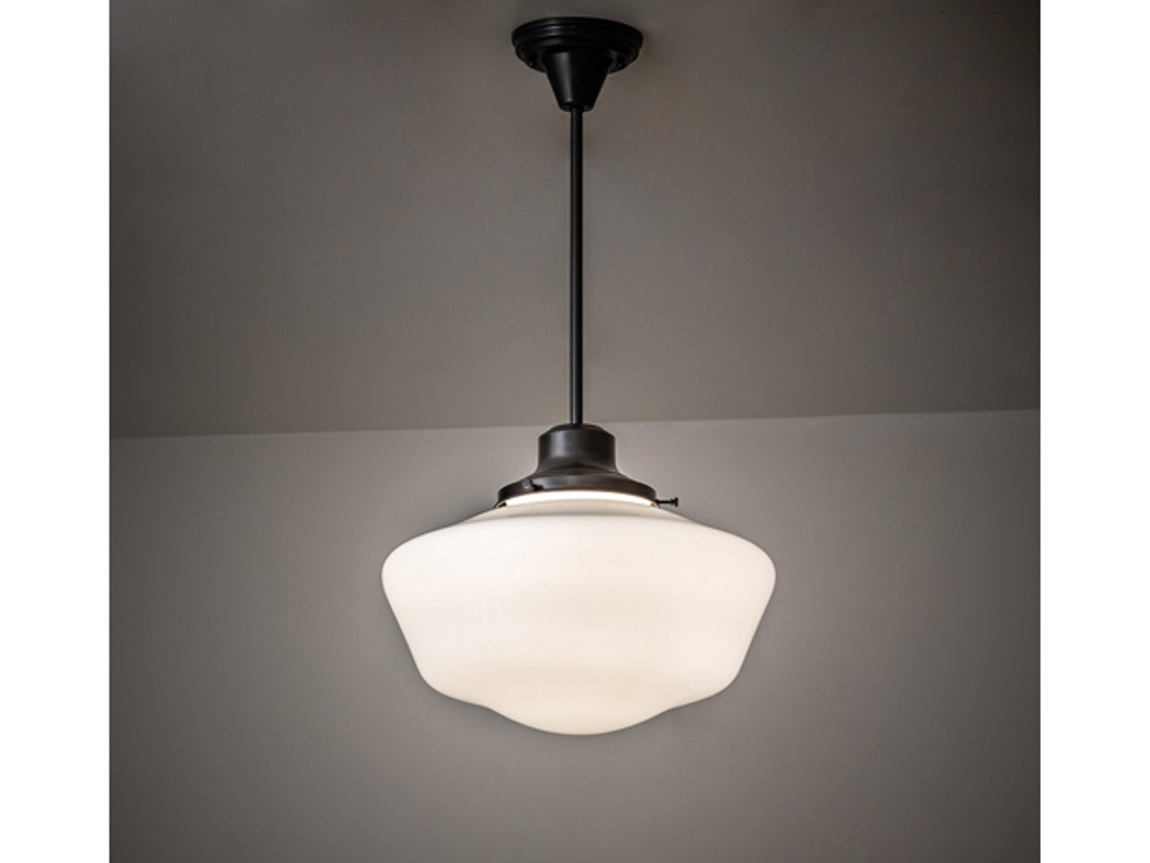 Revival 1-Light Craftsman Brown Glass Pendant