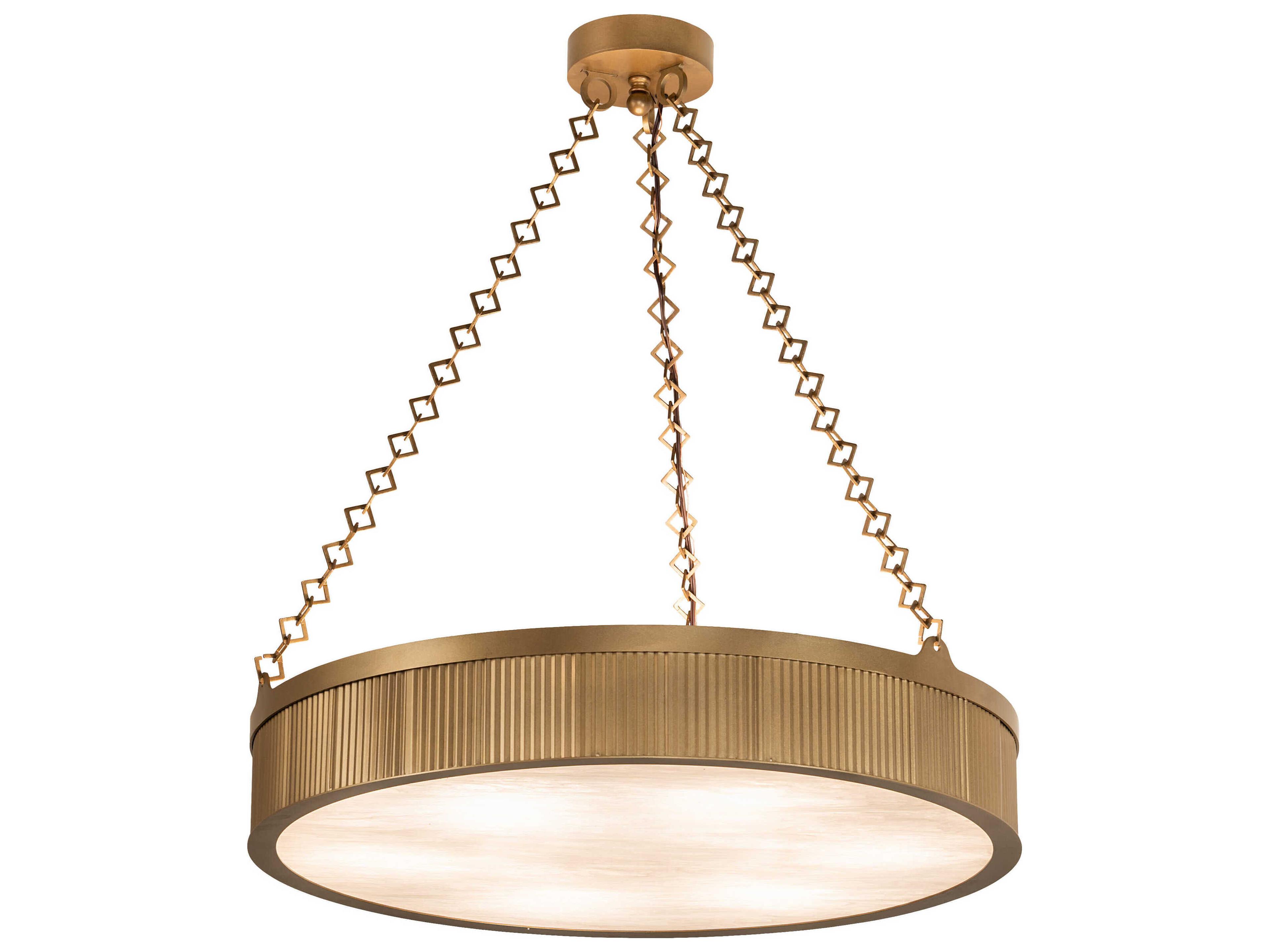 6-Light Gold Metallic Drum Pendant