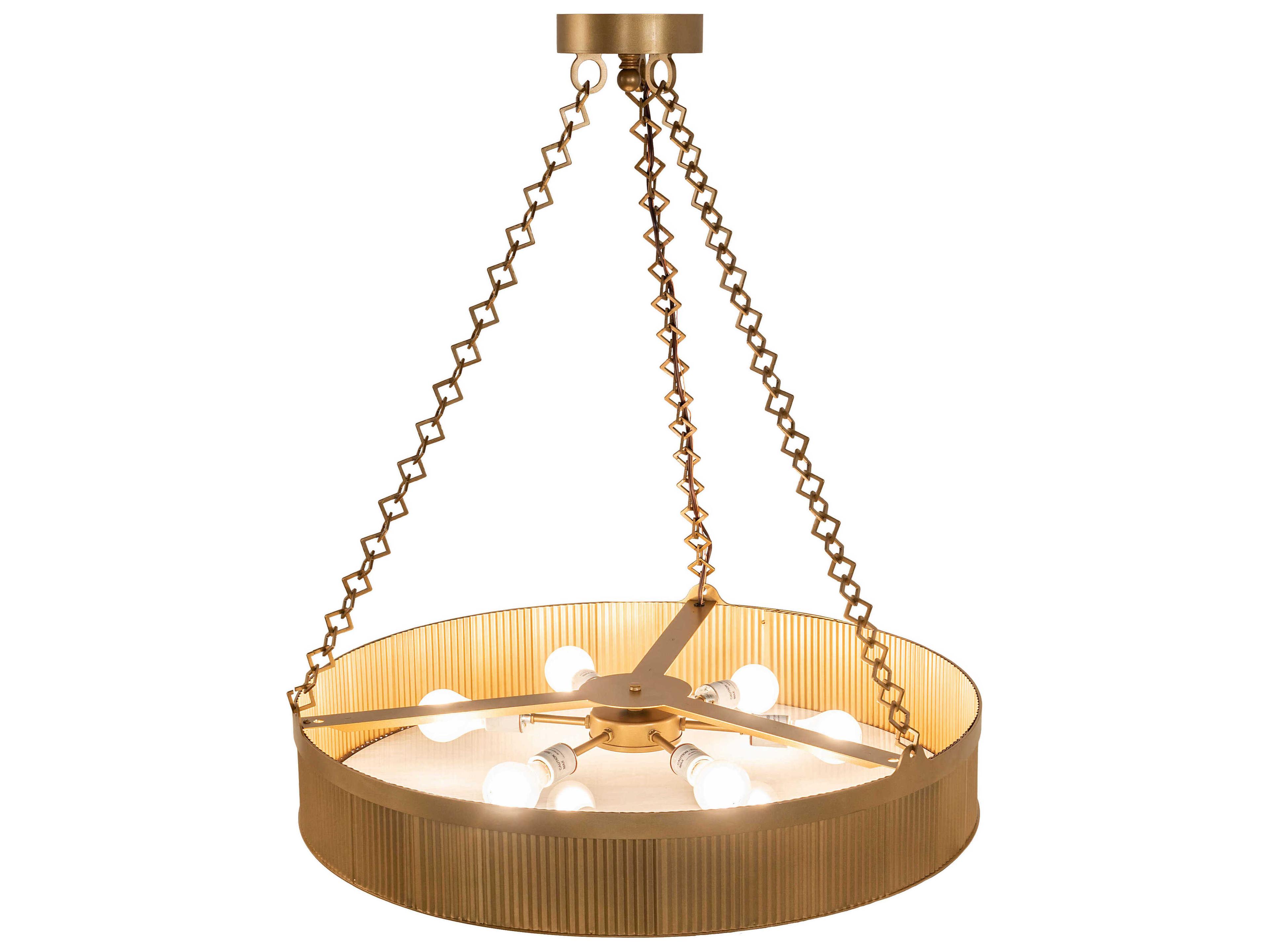 Meyda 6-Light Gold Metallic Drum Pendant