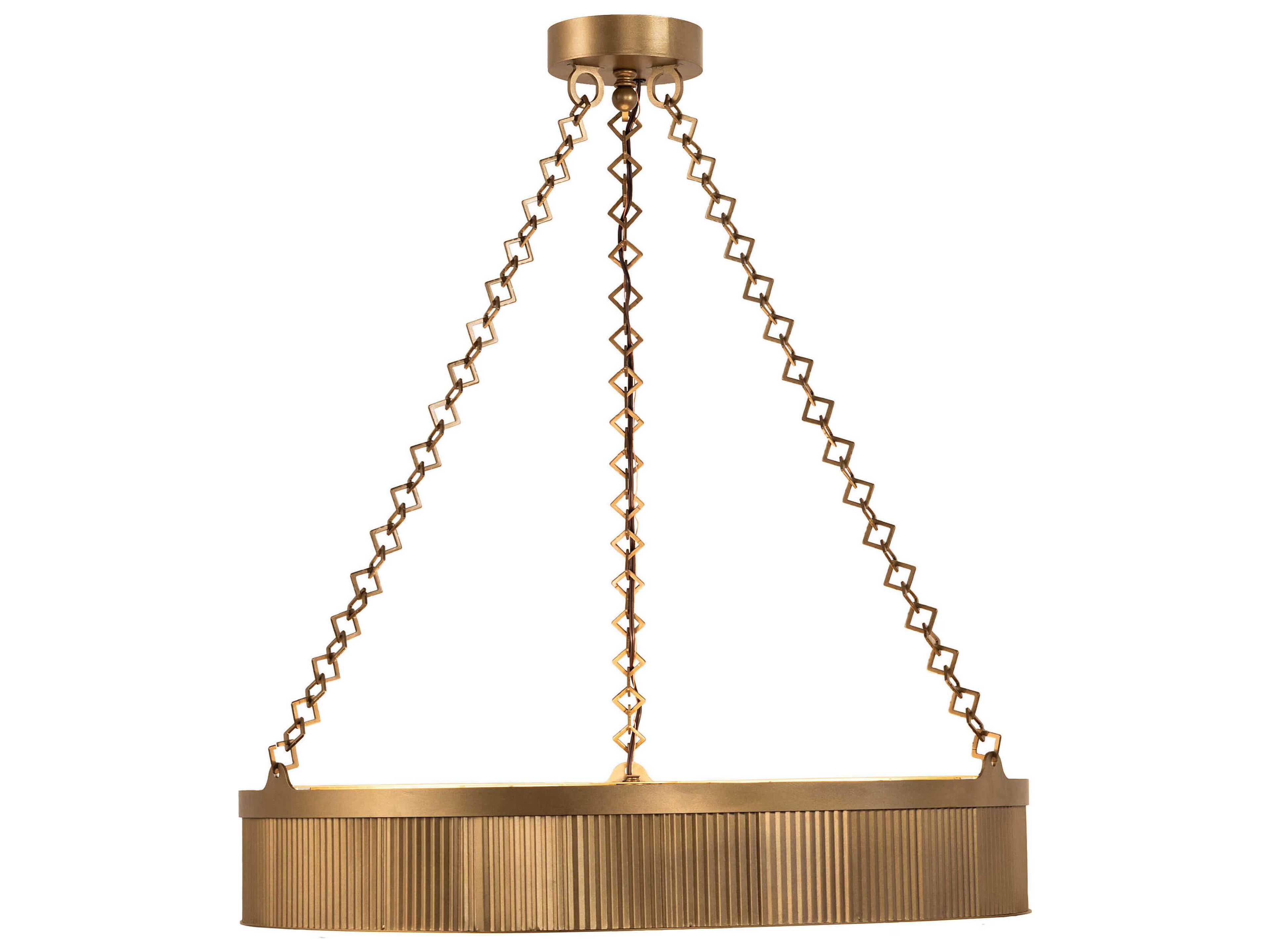 Meyda 6-Light Gold Metallic Drum Pendant