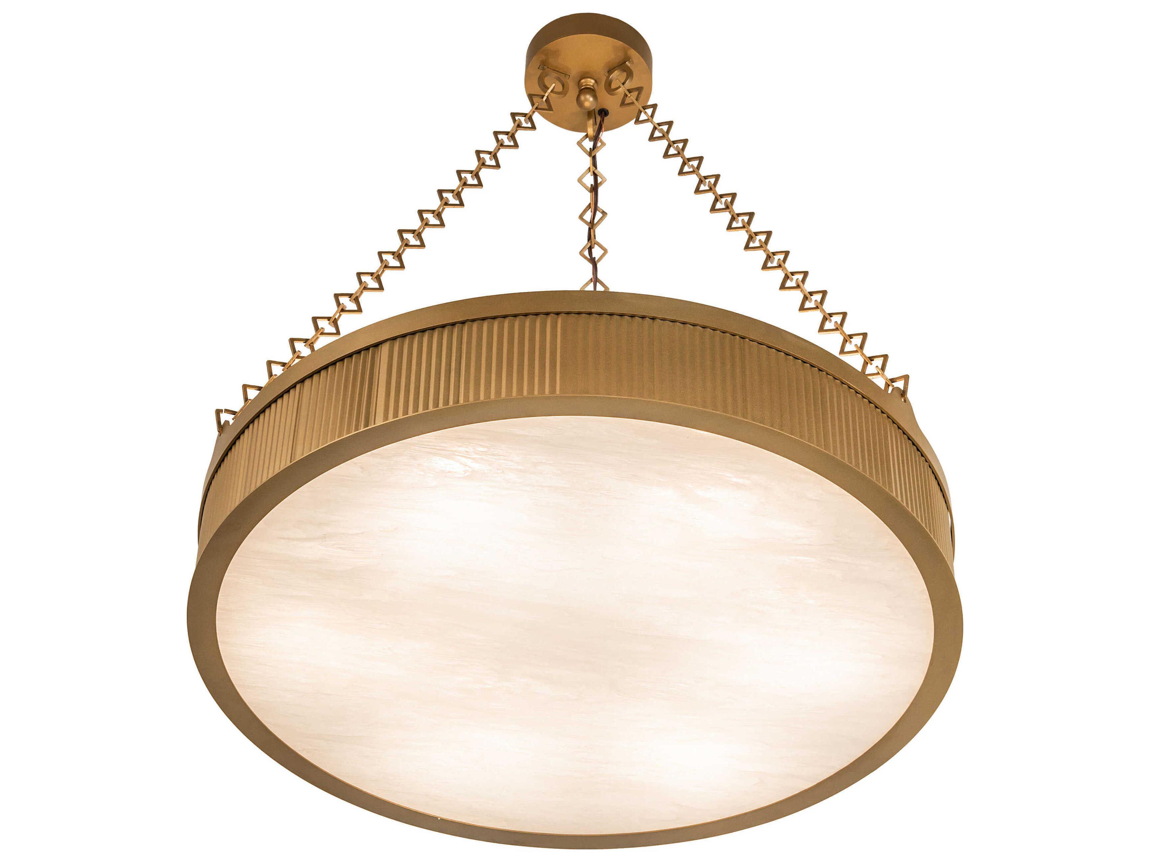 Meyda 6-Light Gold Metallic Drum Pendant