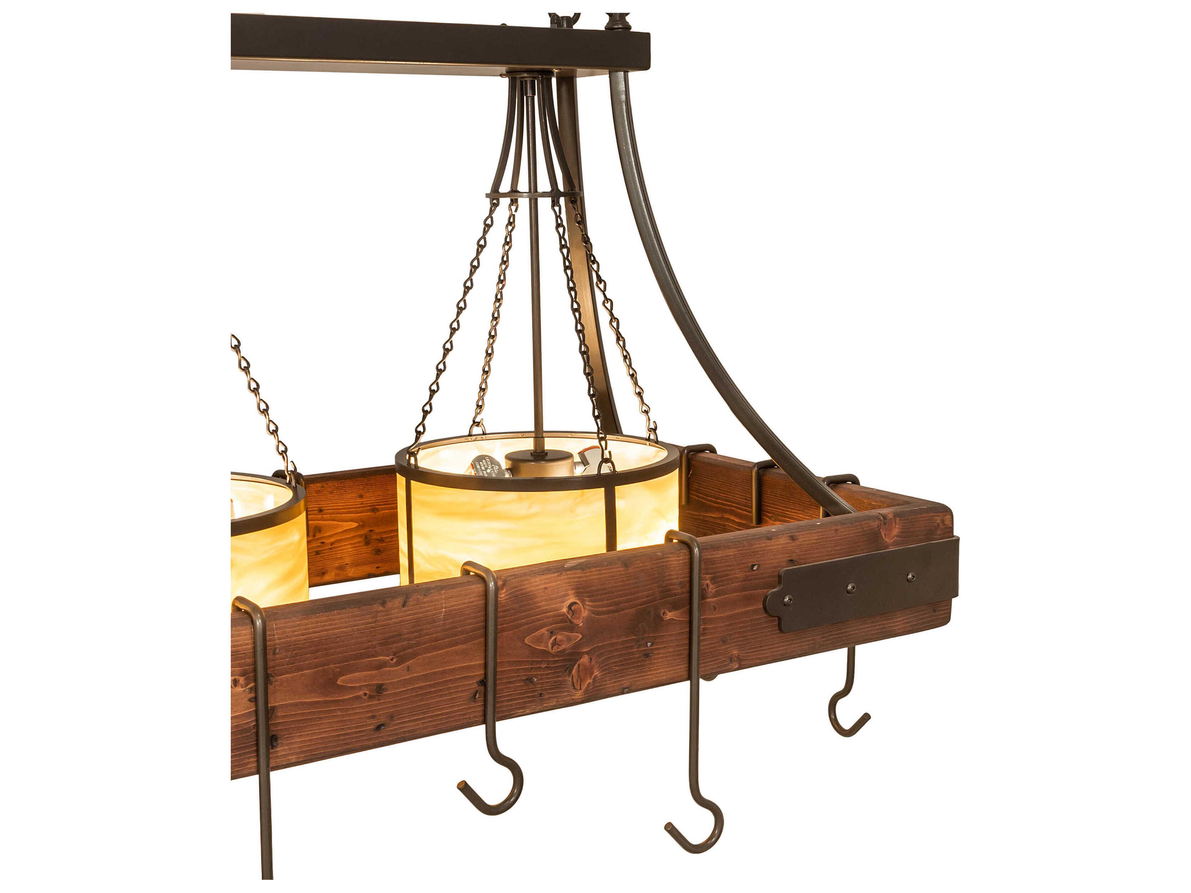 Meyda 9-Light Bronze Natural Wood Island Pendant