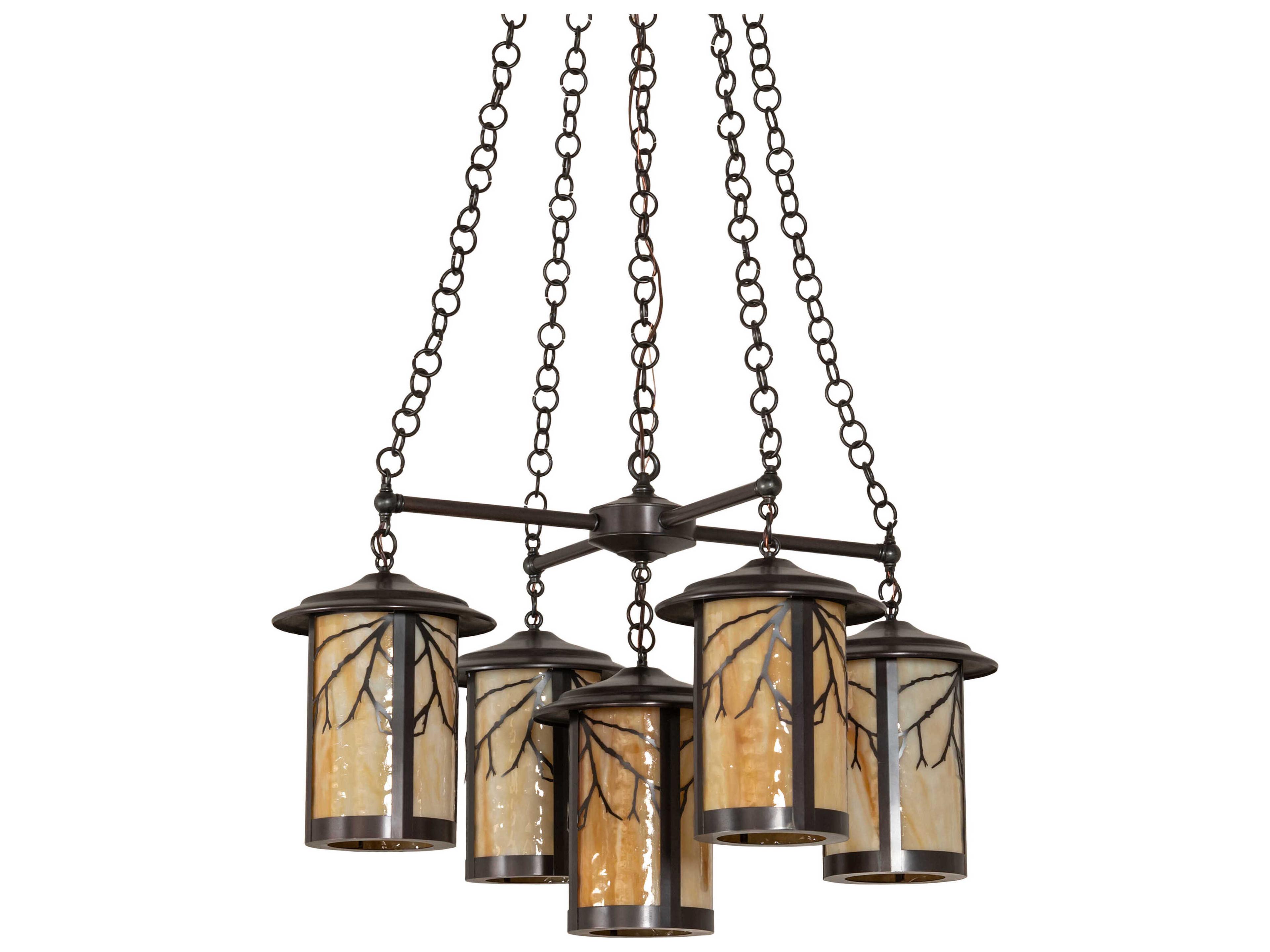 Meyda 5-Light Craftsman Brown Chandelier