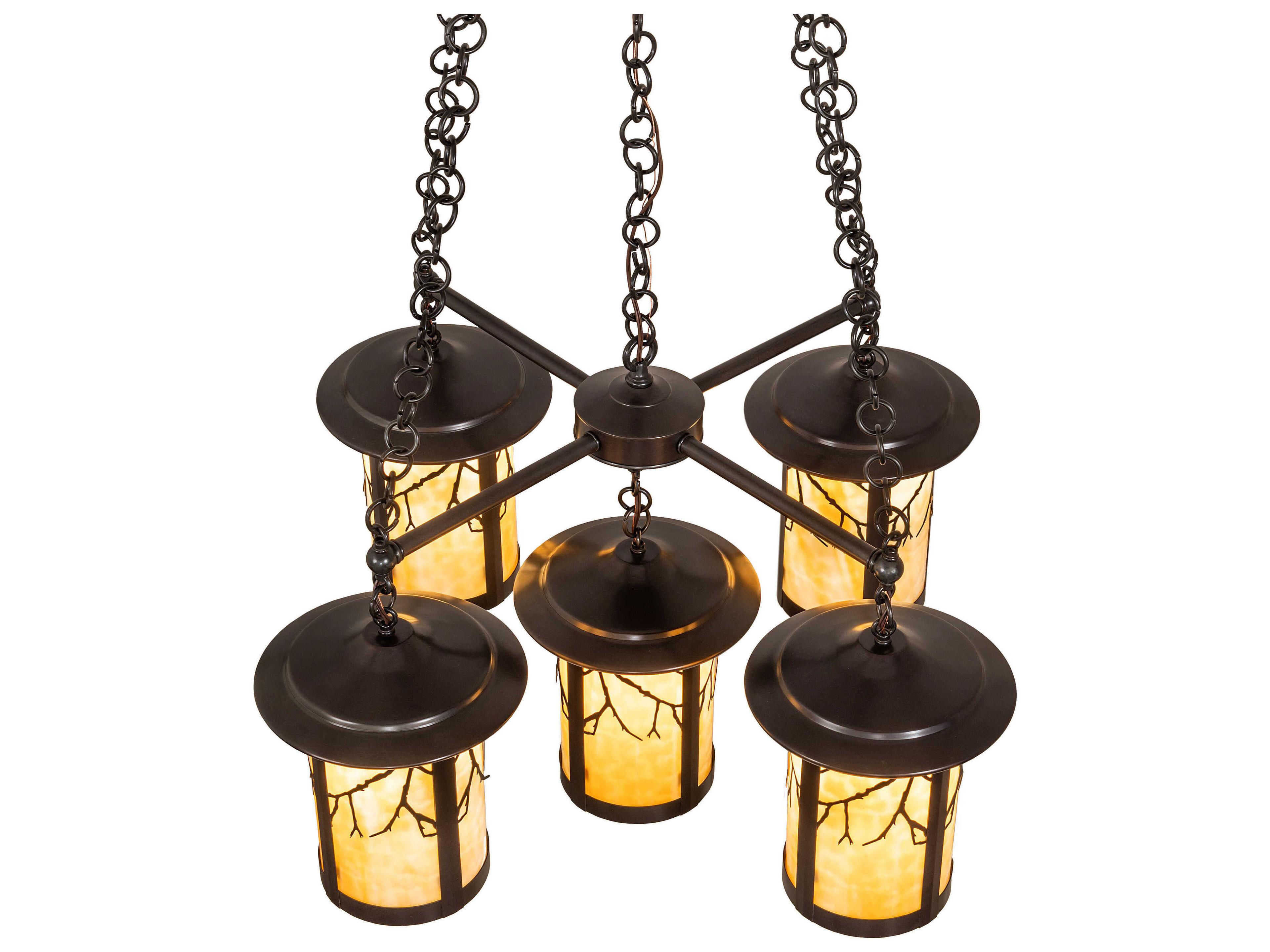Meyda 5-Light Craftsman Brown Chandelier