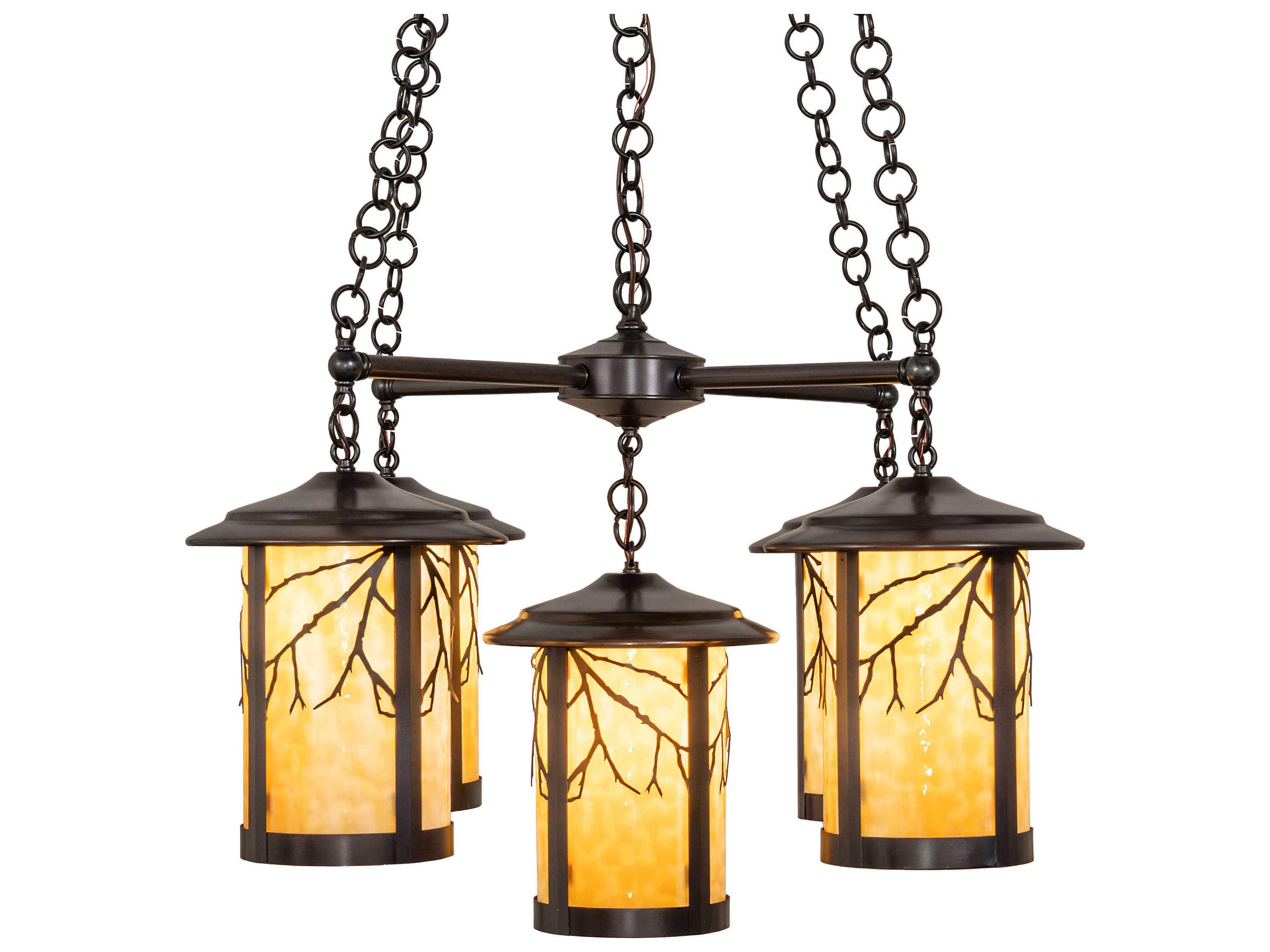 Meyda 5-Light Craftsman Brown Chandelier