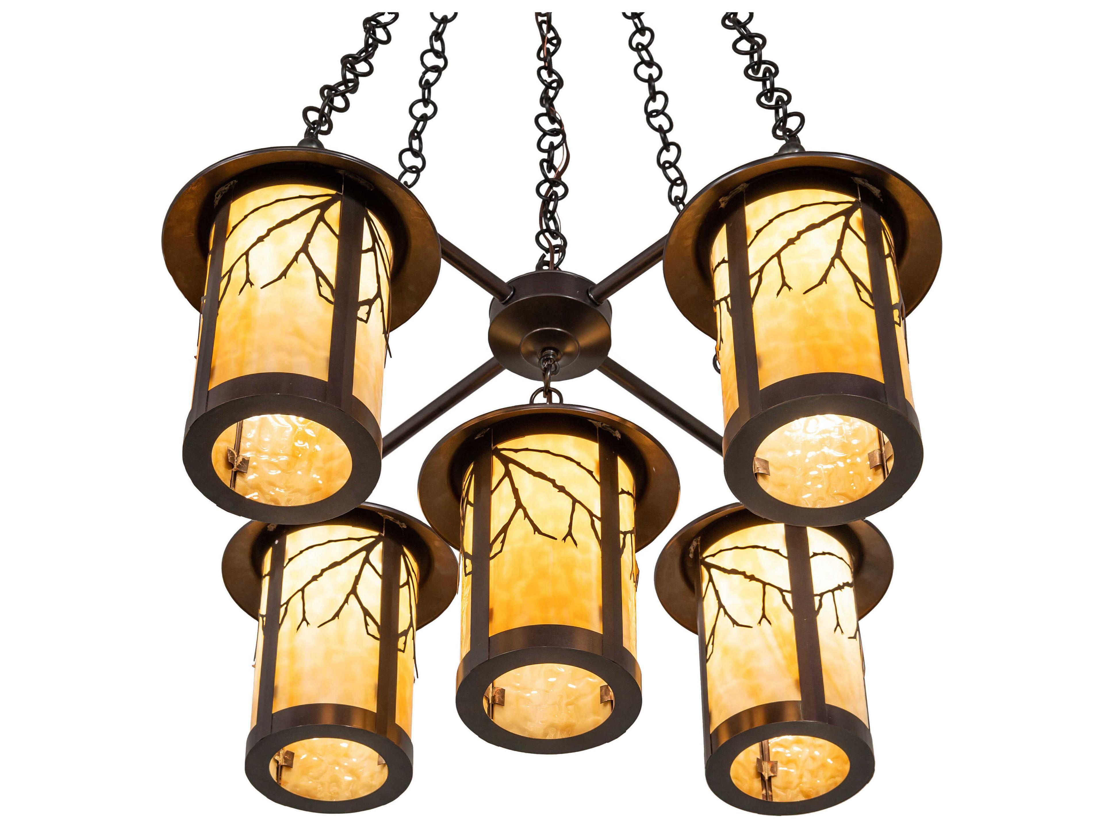 Meyda 5-Light Craftsman Brown Chandelier