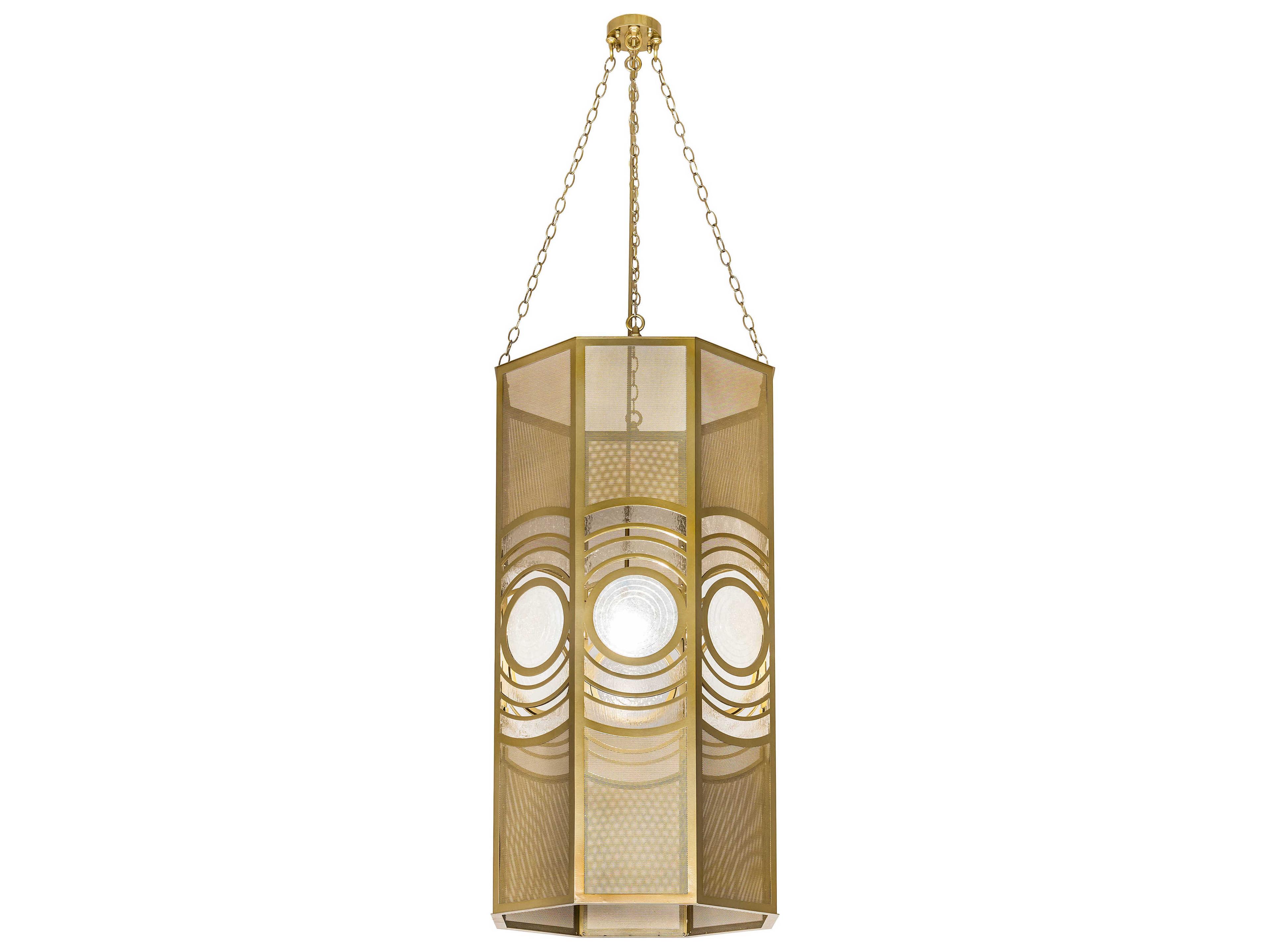 Meyda Lighthouse 1-Light Buttered Brass Geometric Pendant