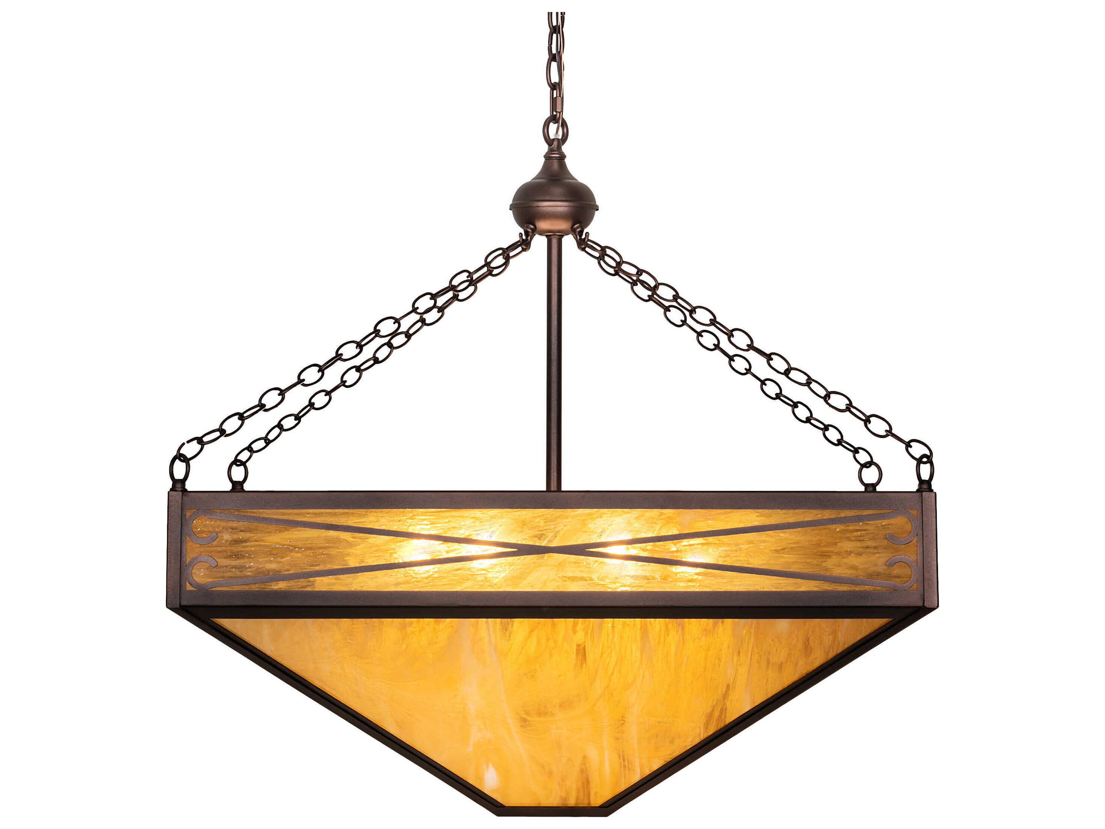 Meyda 6-Light Mahogany Bronze Glass Empire Pendant