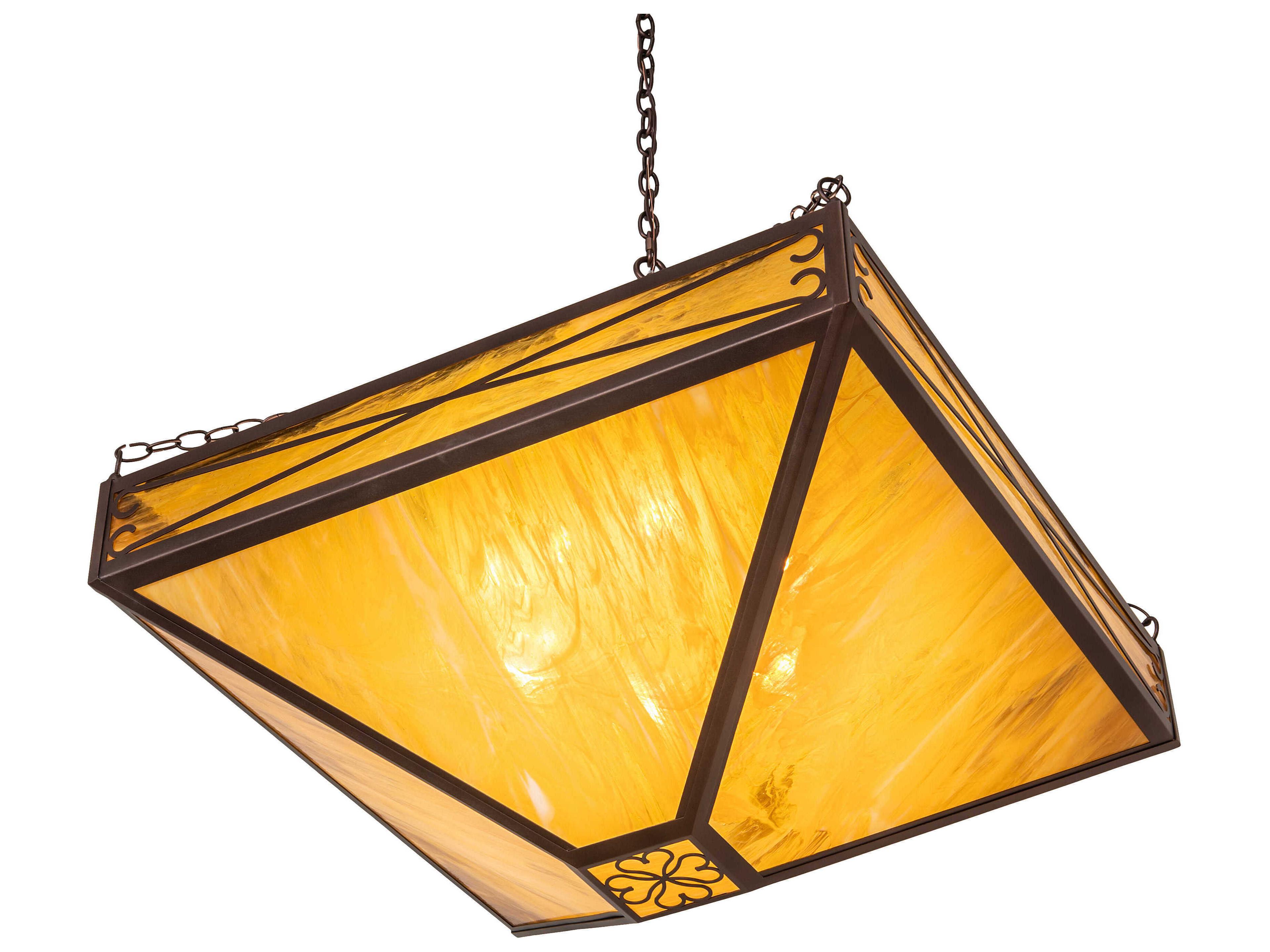 Meyda 6-Light Mahogany Bronze Glass Empire Pendant