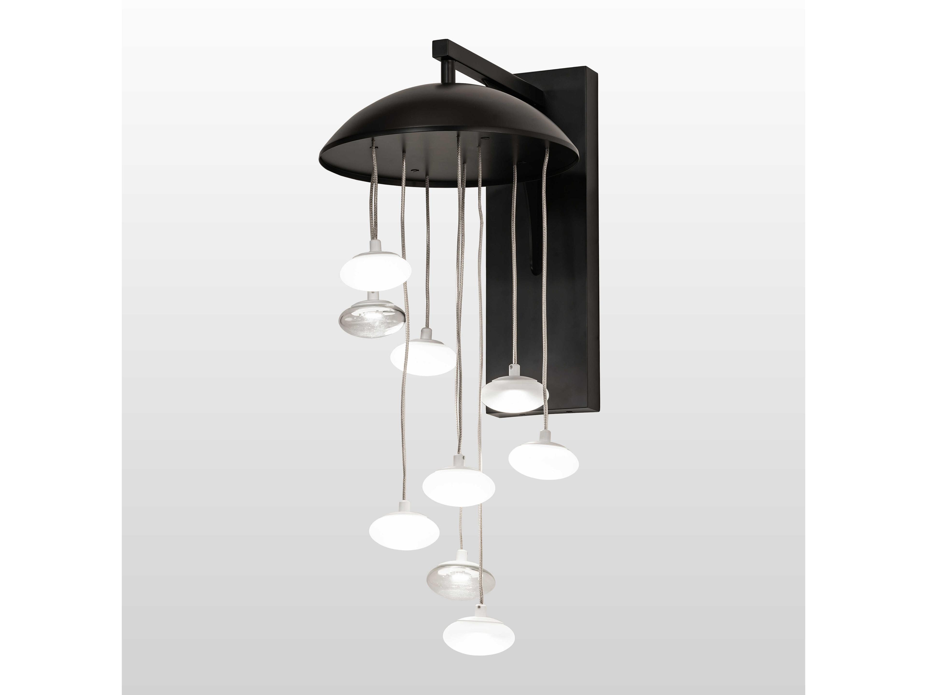 9-Light Matte Black White Wall Sconce