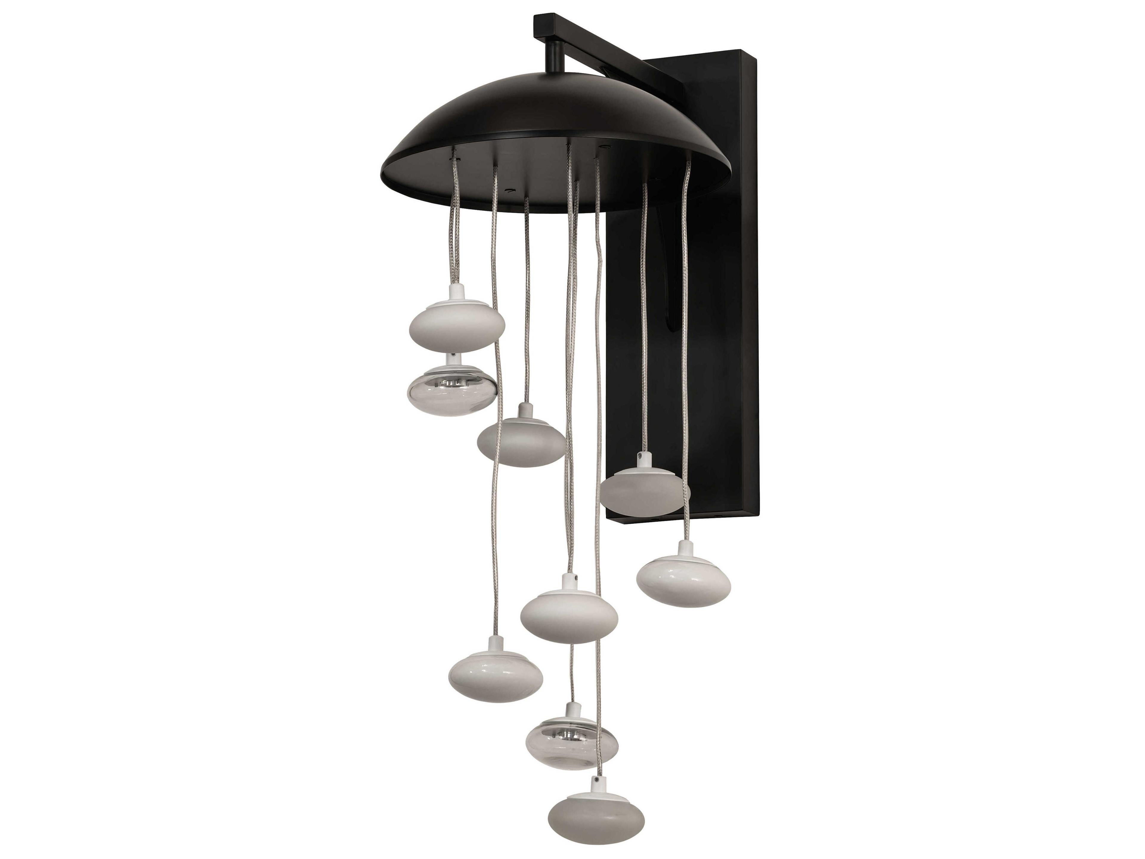 Meyda 9-Light Matte Black White Wall Sconce
