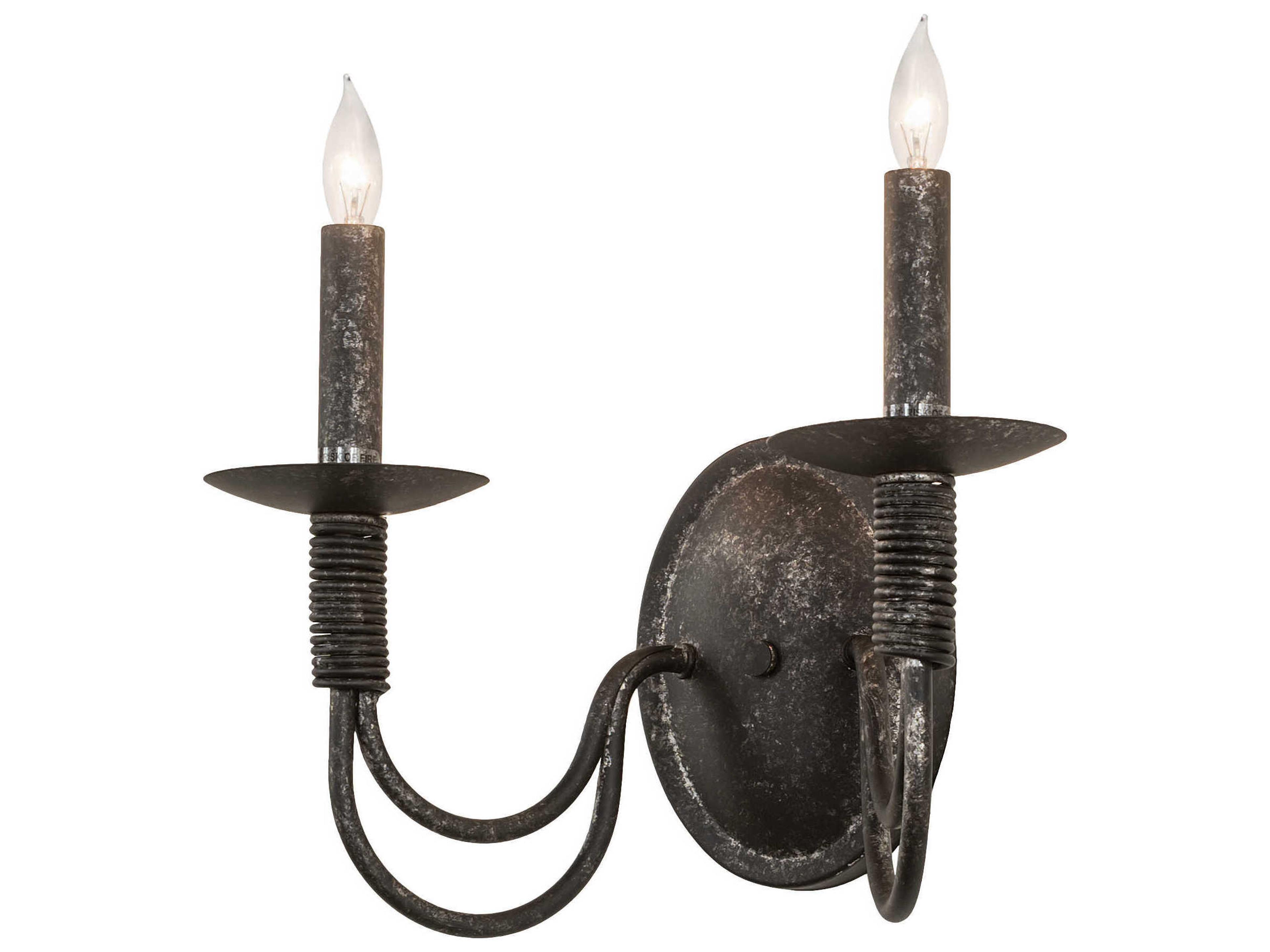 Bell 2-Light Charcoal Gray Wall Sconce
