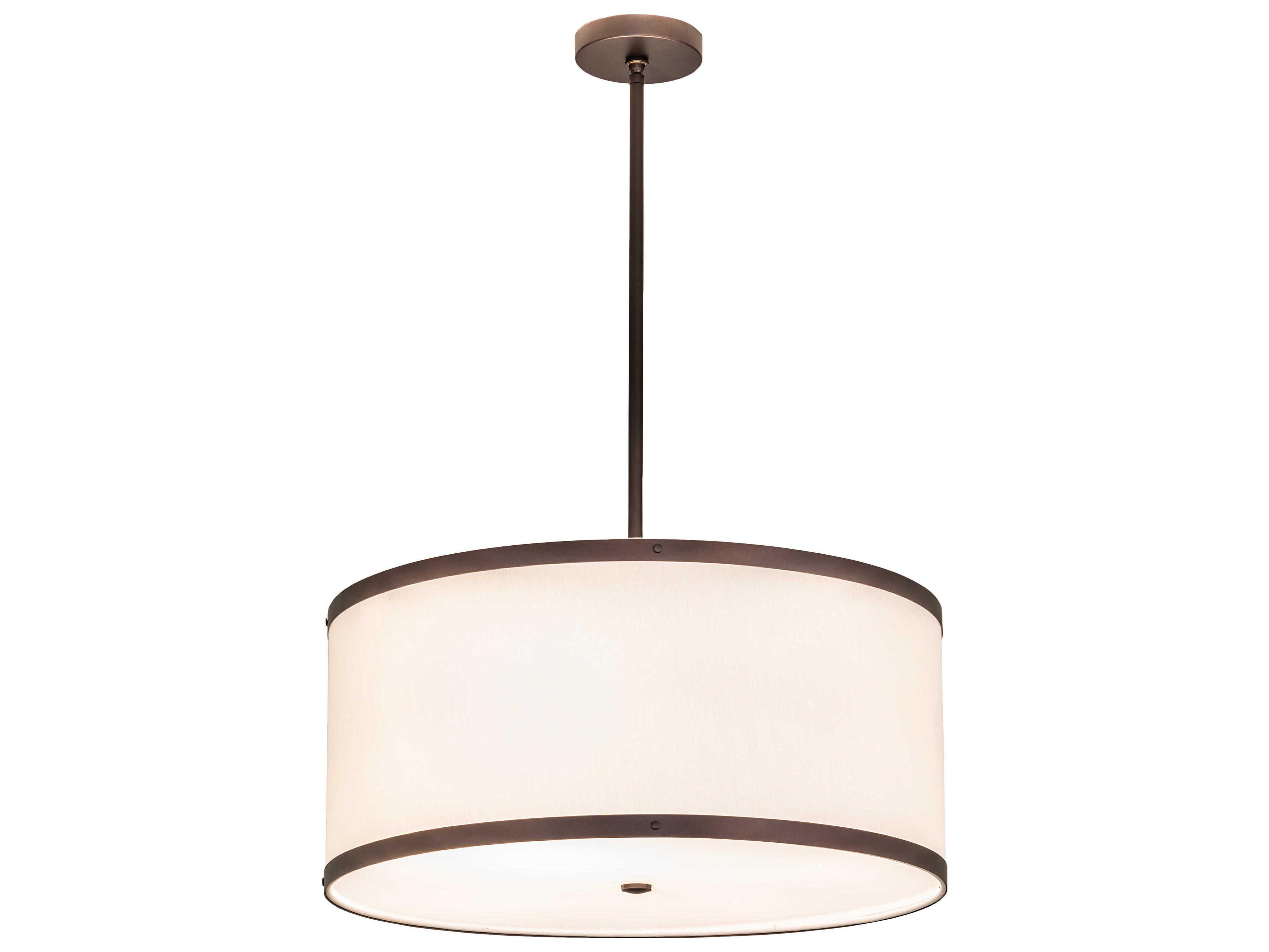 Cilindro 4-Light Mahogany Bronze Drum Pendant