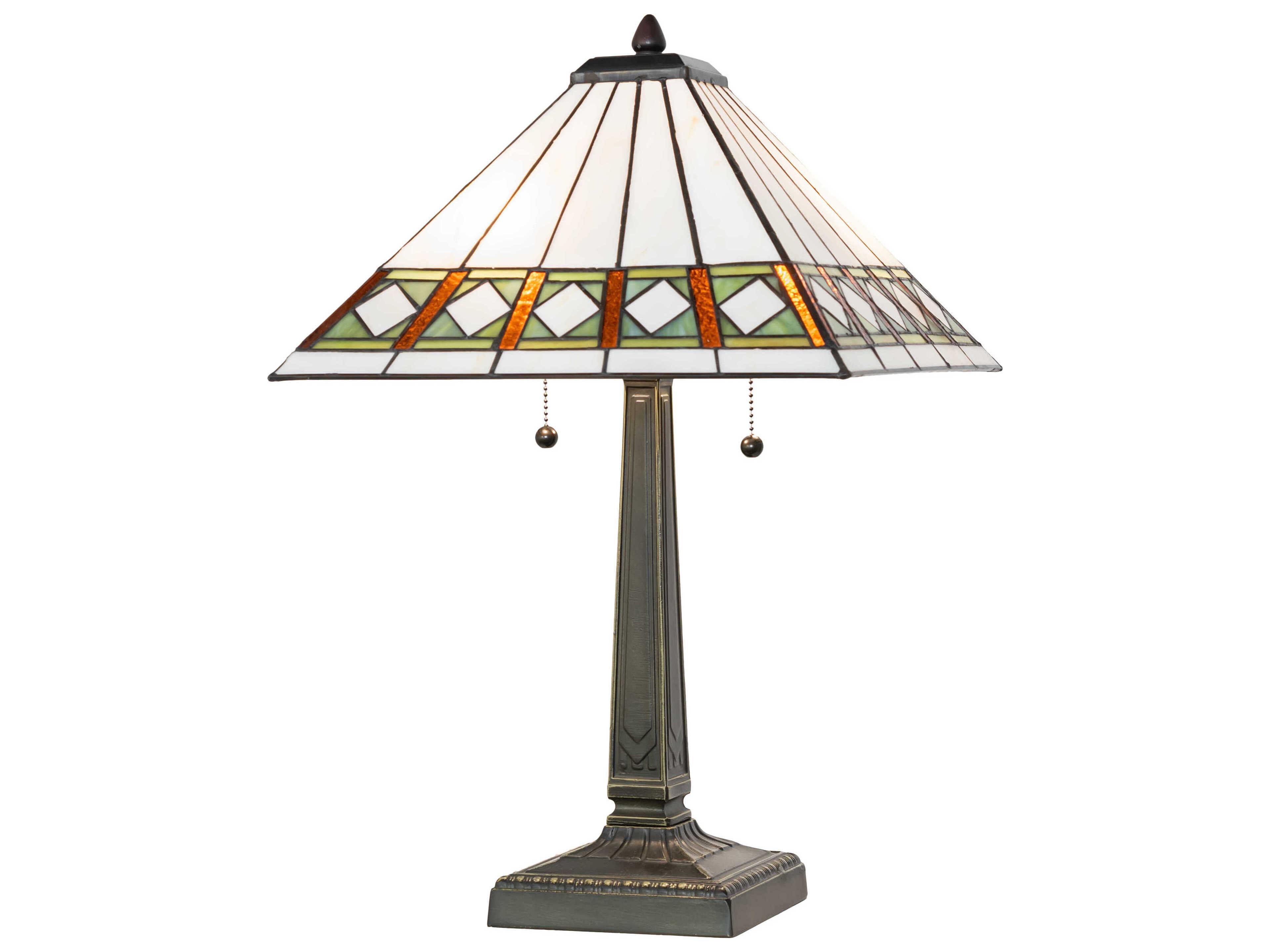 Diamond Band Mission Mahogany Bronze Table Lamp