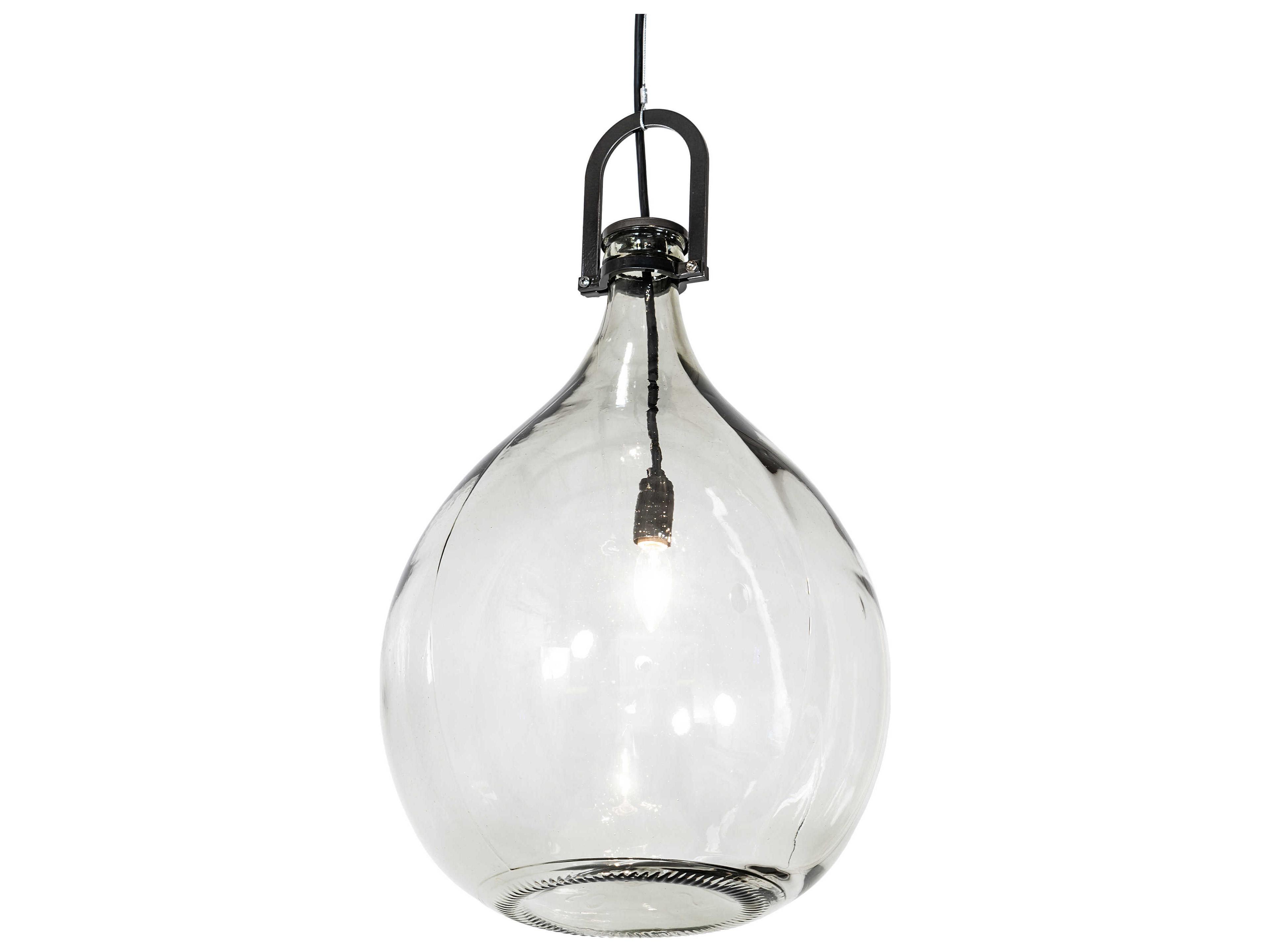 Euri Tanta 1-Light Black Chrome Glass Pendant