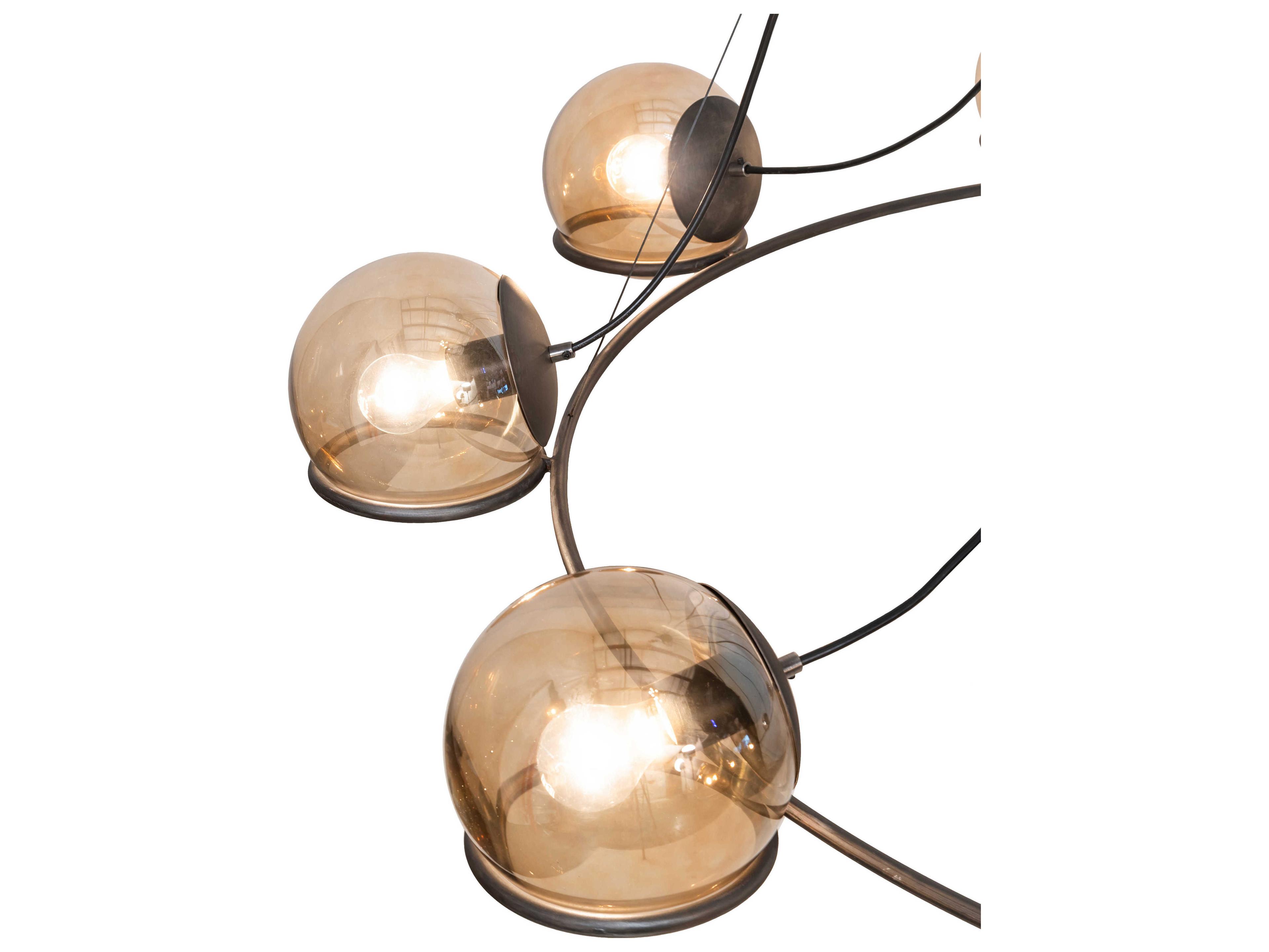Meyda 10-Light Blackened Steel Glass Globe Chandelier