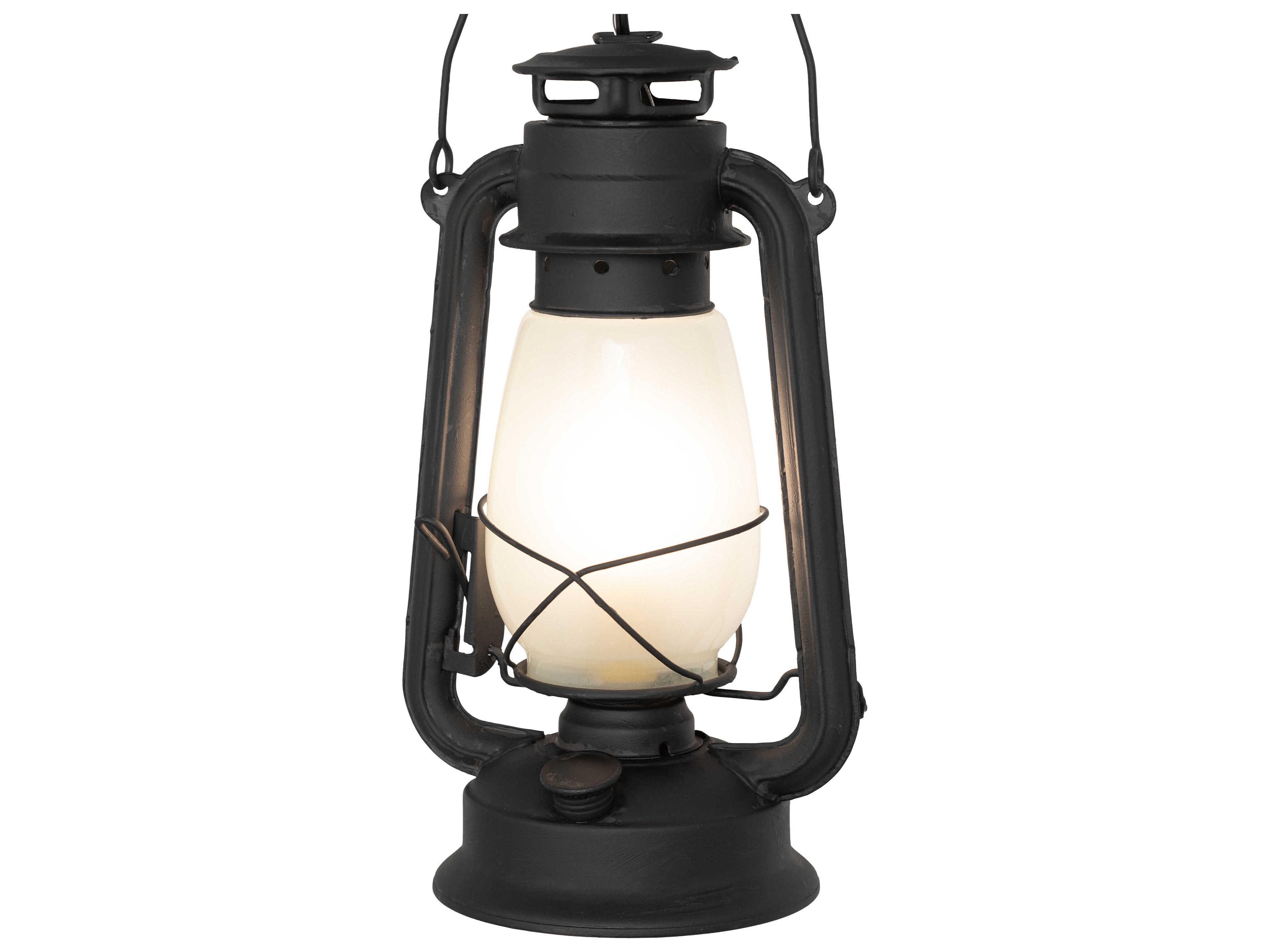 Meyda Miners Lantern 1-Light Costello Black Glass Wall Sconce