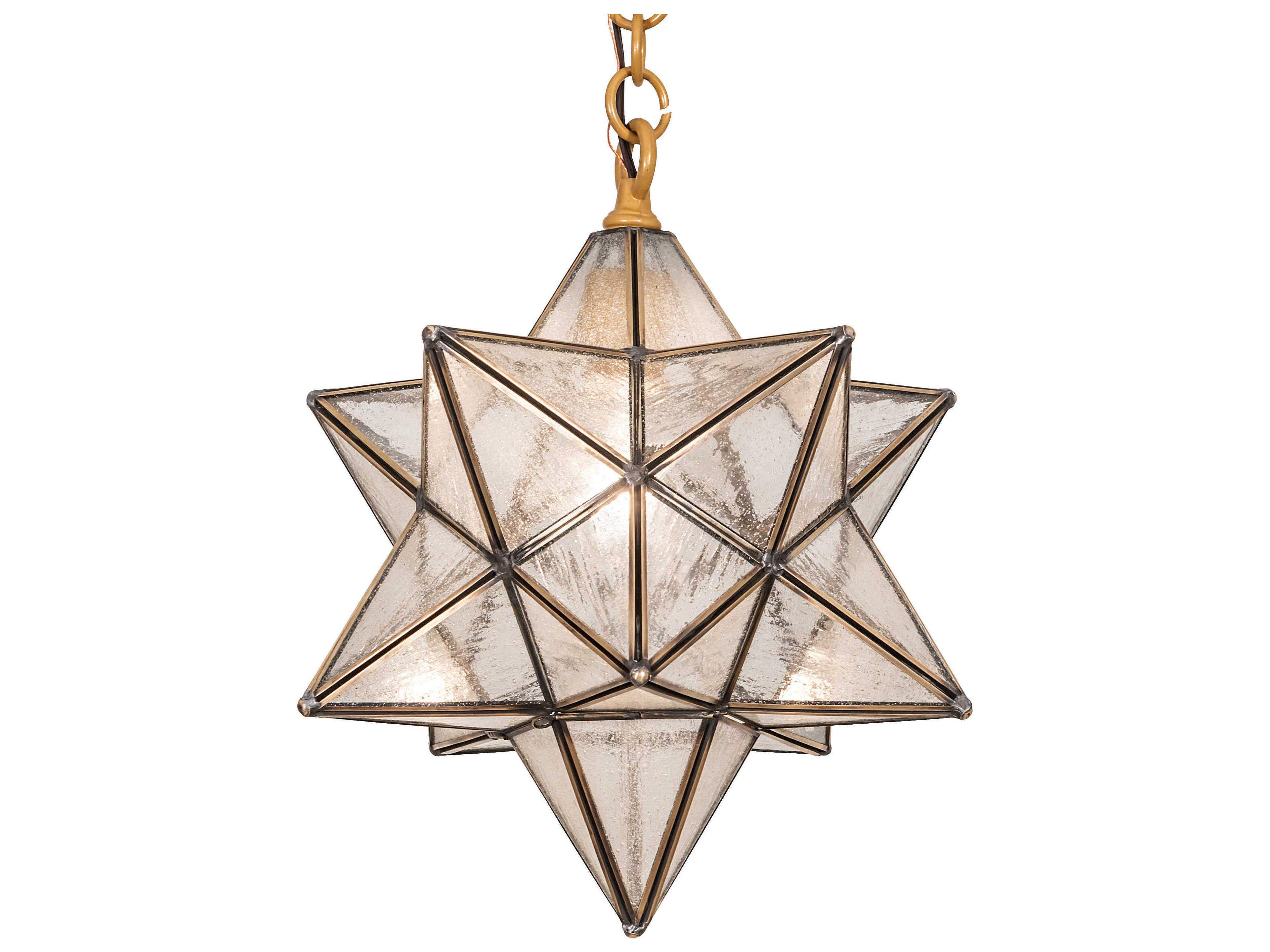 Moravian Star 1-Light Sahara Gold Glass Geometric Mini Pendant