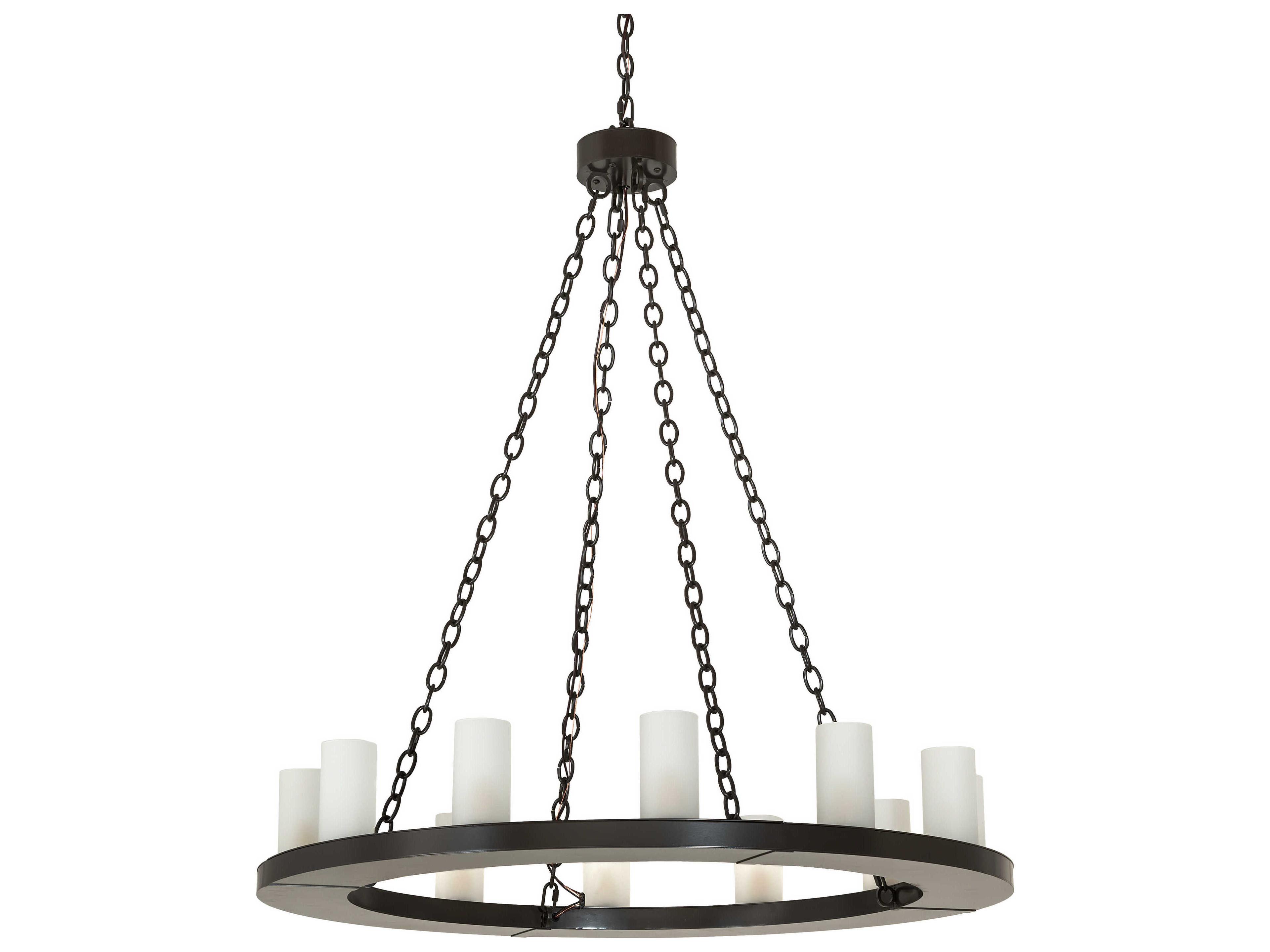 Meyda Loxley 12-Light Timeless Bronze Glass Cylinder Chandelier